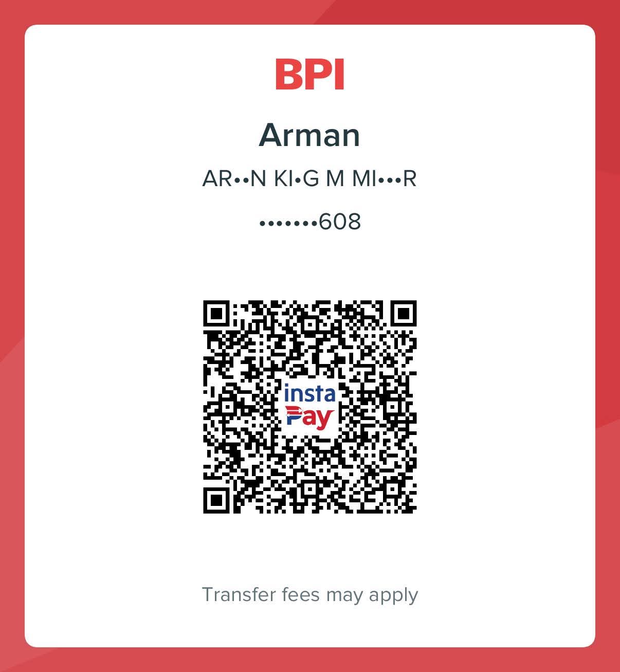 BPI · InstaPay — Arman