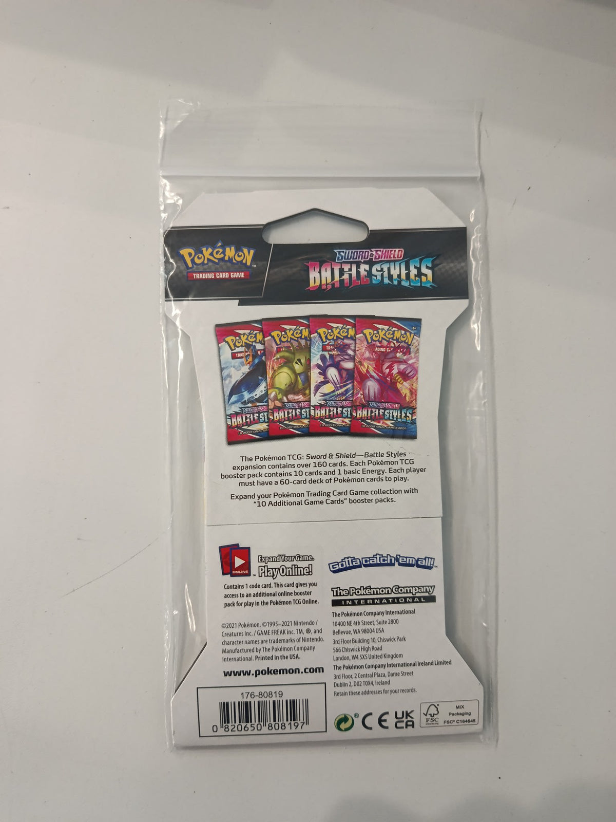 Pokemon Sword & Shield Battle Styles Single Strike Urshifu Booster Pack 2021 (English) - view 2