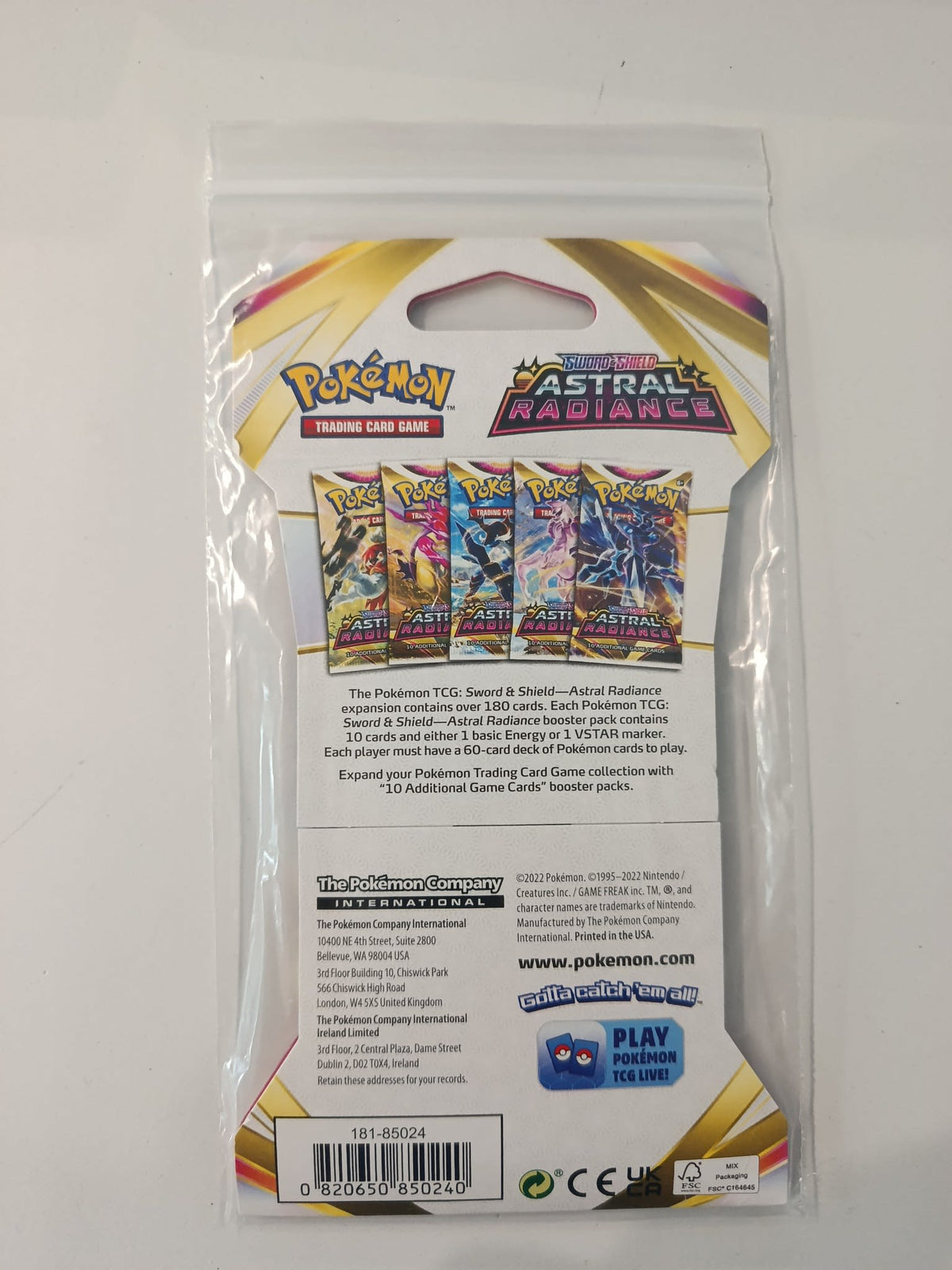 Pokemon Sword & Shield Astral Radiance Dialga Booster Pack 2022 (English) - view 2