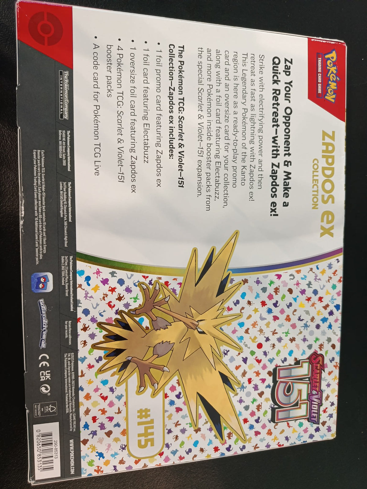 Pokemon Scarlet & Violet 151 Zapdos ex Collection Box 2023 (English) - view 2