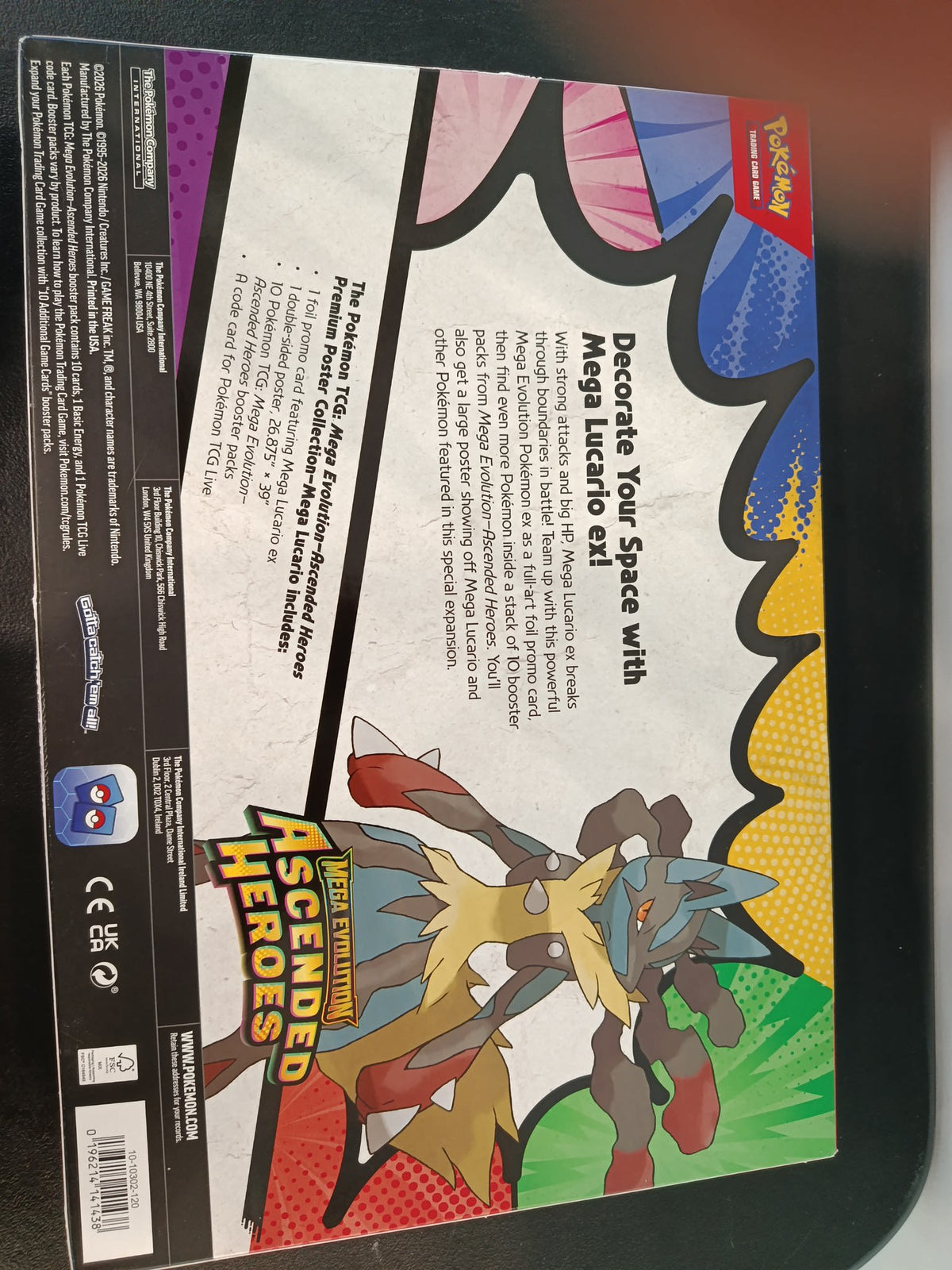 Pokemon Mega Evolution Ascended Heroes Mega Lucario ex Premium Poster Collection 2026 (Eng - view 2