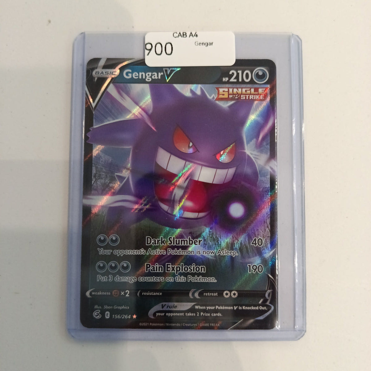 Pokemon Gengar V Fusion Strike #156/264 2021 (English)