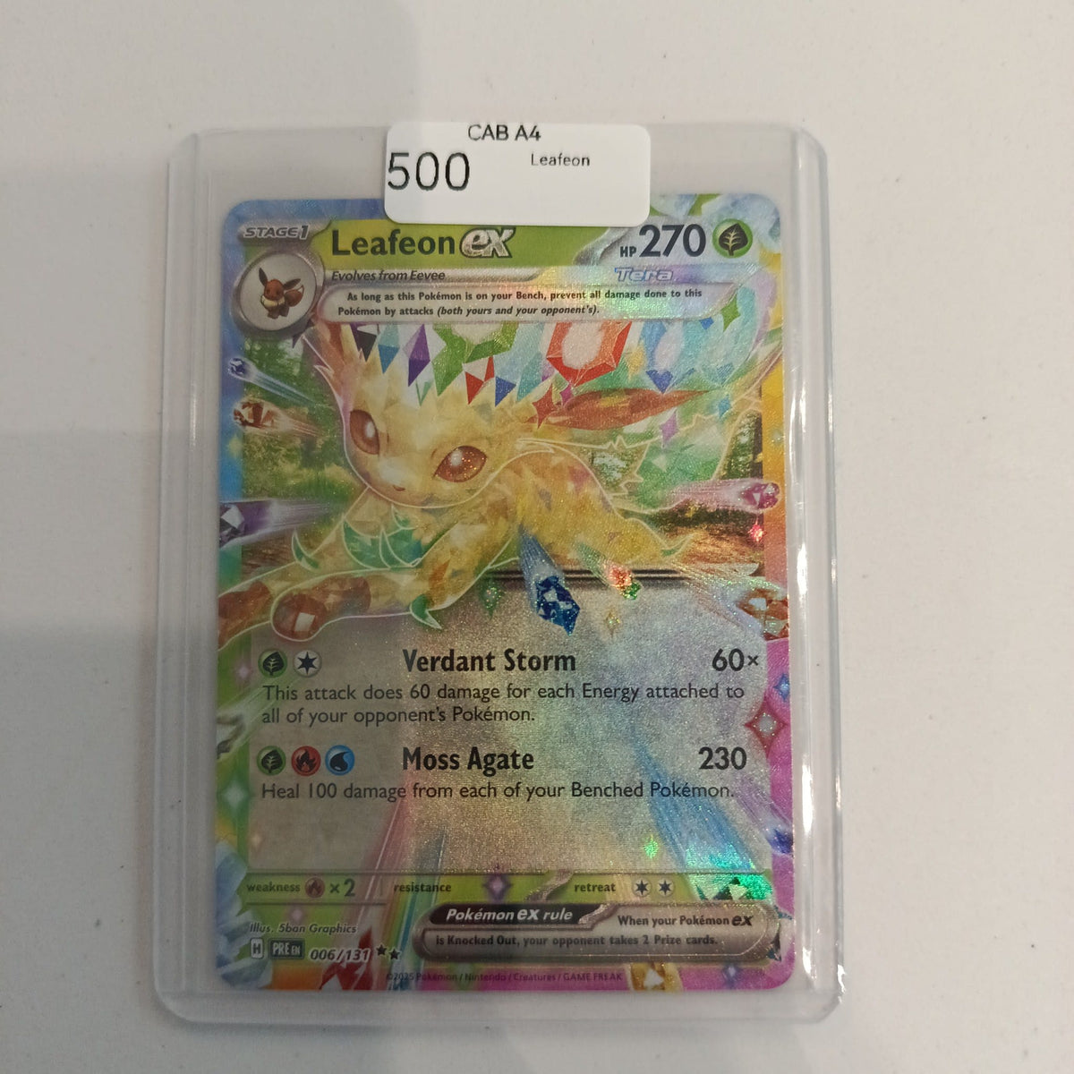 Pokemon Leafeon ex PAL en (Paldean Fates) #006/131 2024 (English)