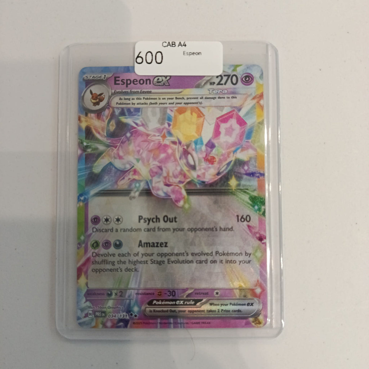 Pokemon Espeon ex Stellar Crown #034/131 2024 (English)