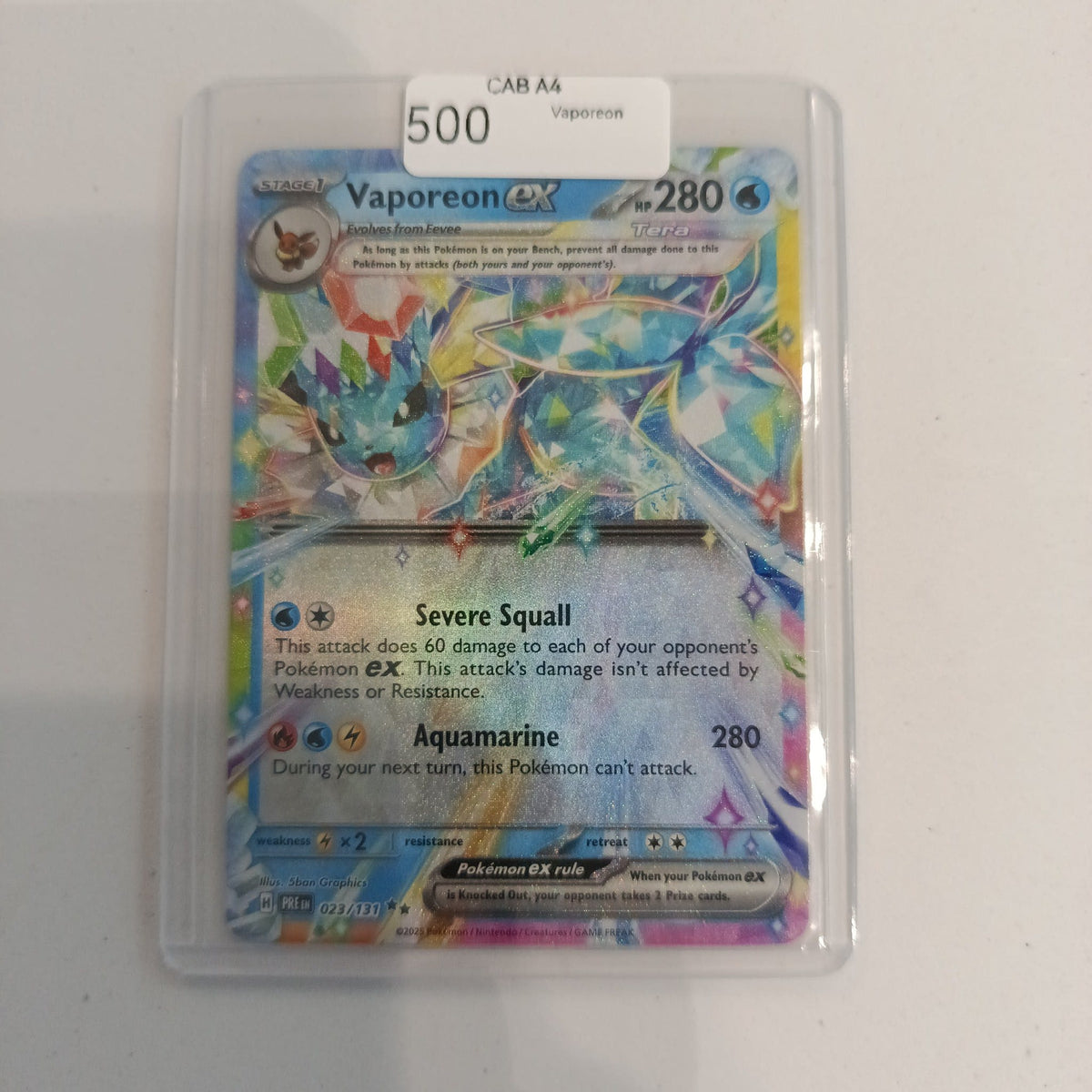 Pokemon Vaporeon ex Prismatic Evolutions (PRE) #023/131 2025 (English)