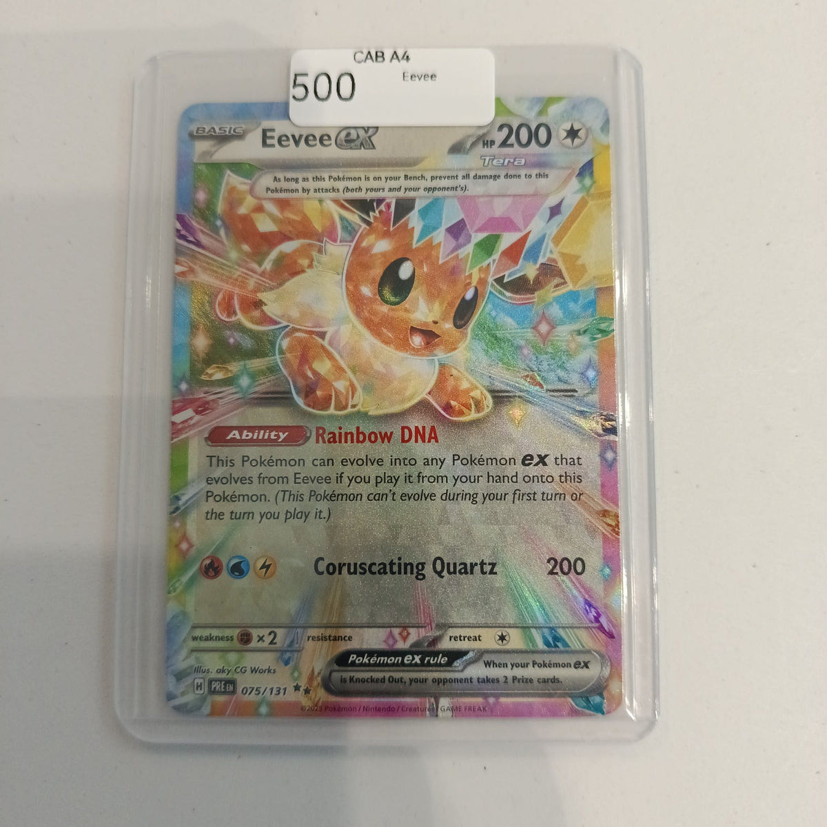 2025 Pokemon Company PRE (Prismatic Evolutions) Eevee ex #075/131 CAB A4