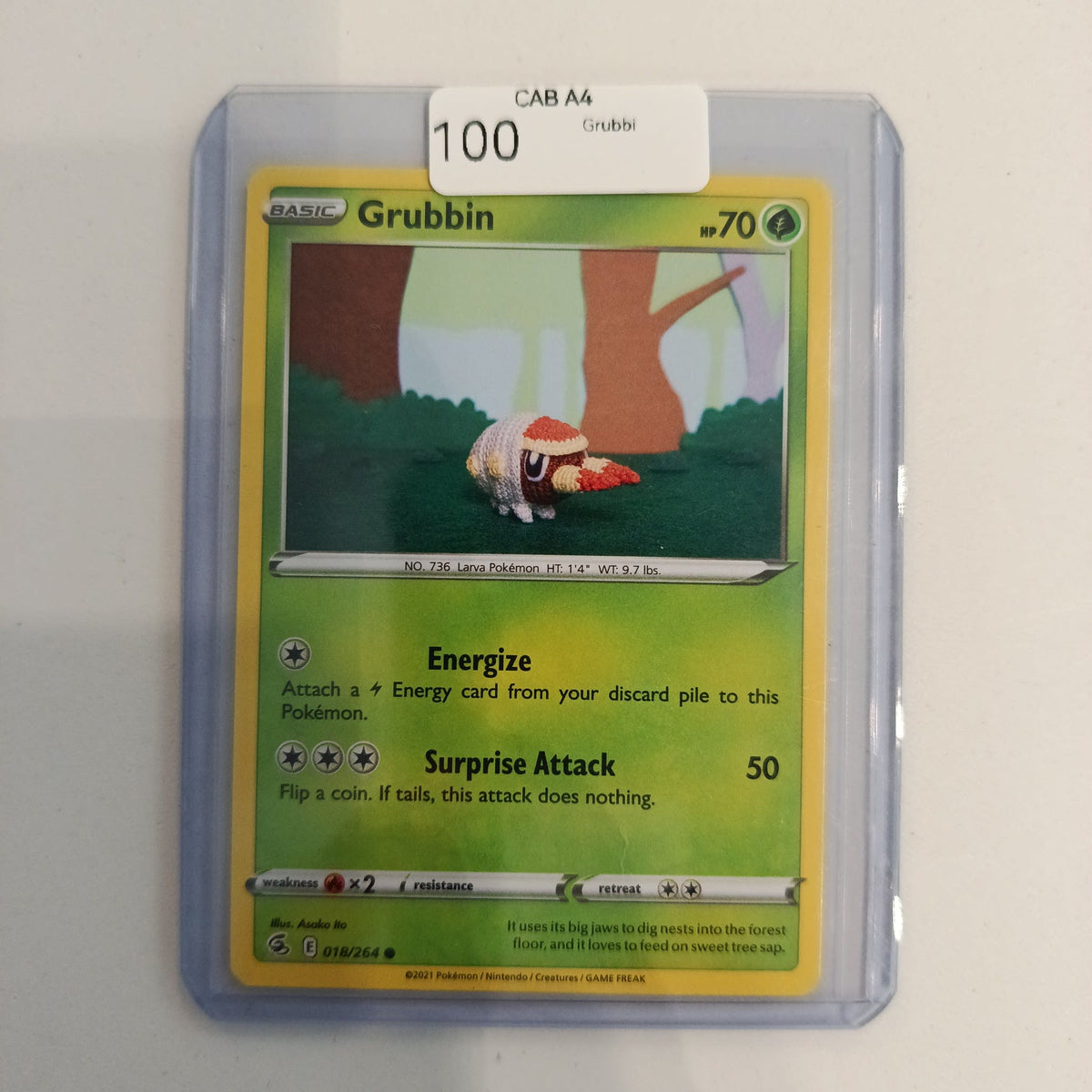 Pokemon Grubbin Fusion Strike #018/264 2021 (English)