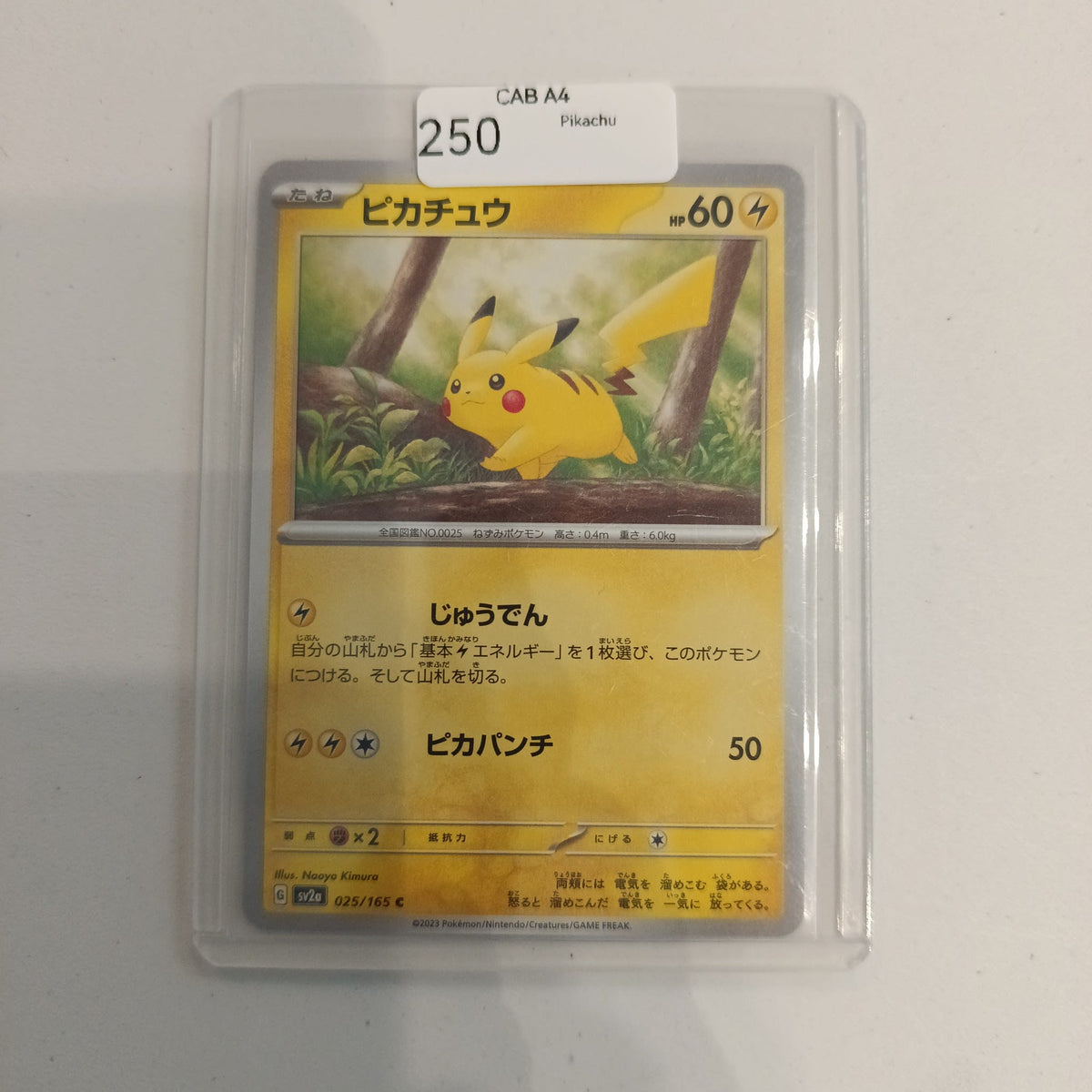 Pokemon Pikachu sv2a #025/165 2023 (Japanese)
