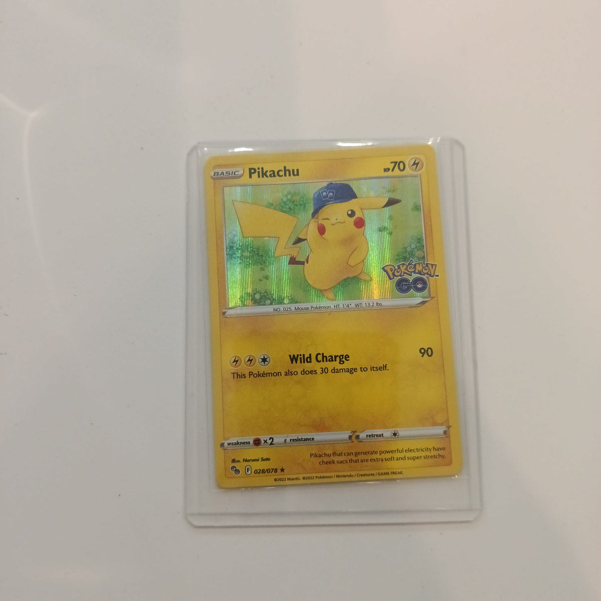 2022 Pokemon Company Pokemon GO Pikachu Holo Rare #028/078