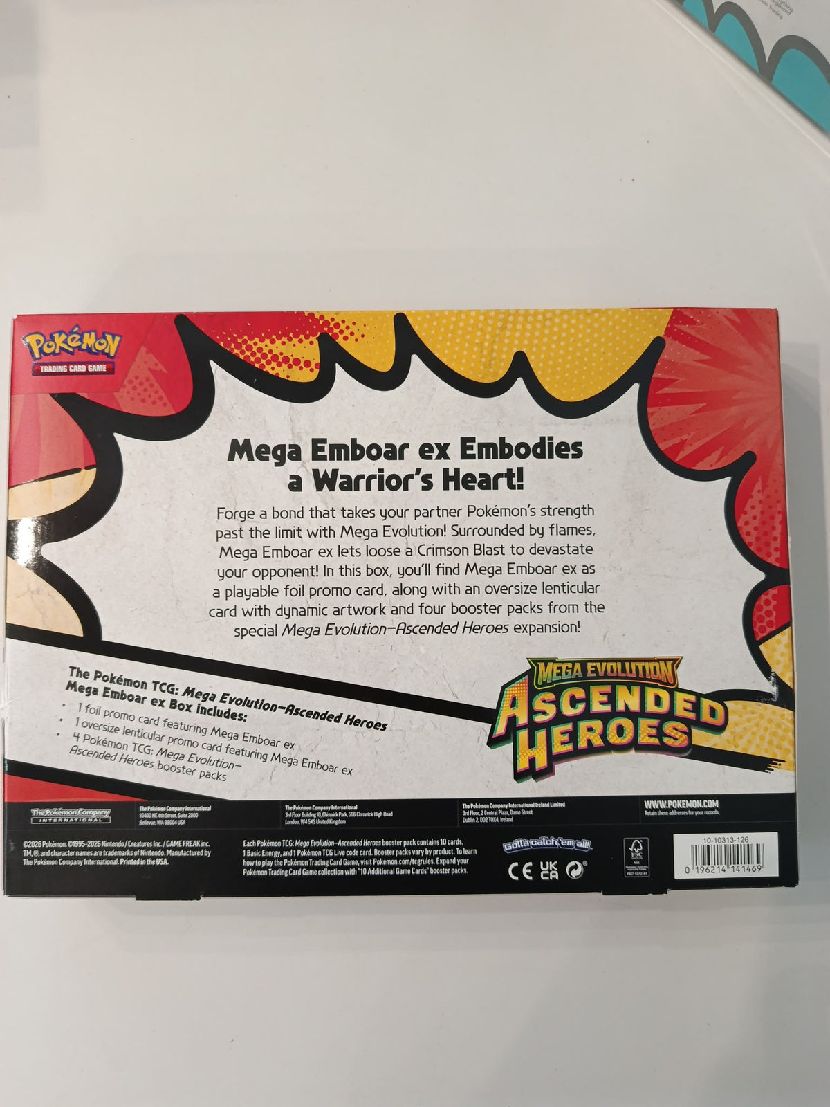 Pokemon Mega Evolution - Ascended Heroes Mega Emboar ex Collection Box 2026 (English) - view 2