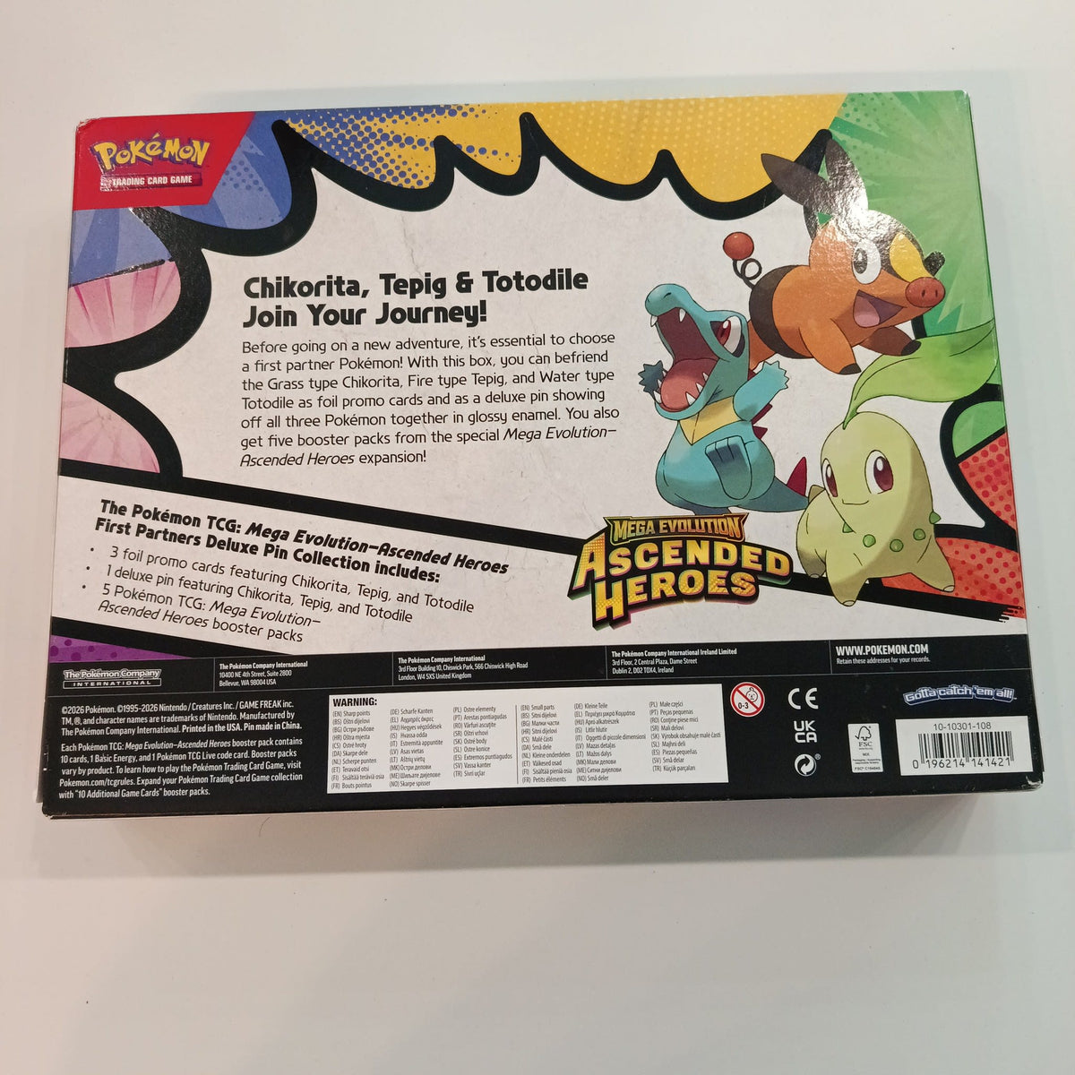 2026 Pokemon First Partners Deluxe Pin Collection Chikorita, Tepig, Totodile - view 2