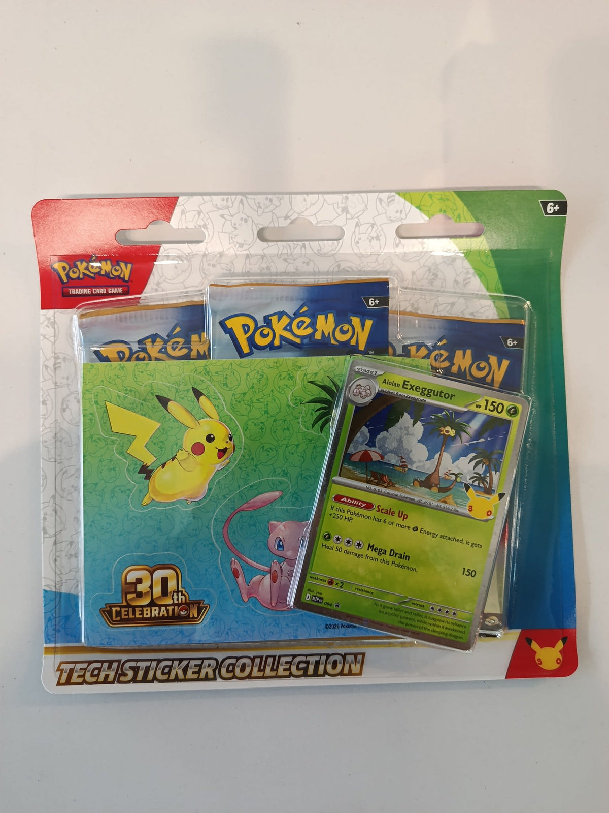 Pokemon 30th Celebration Alolan Exeggutor Tech Sticker Collection 2026 (English)