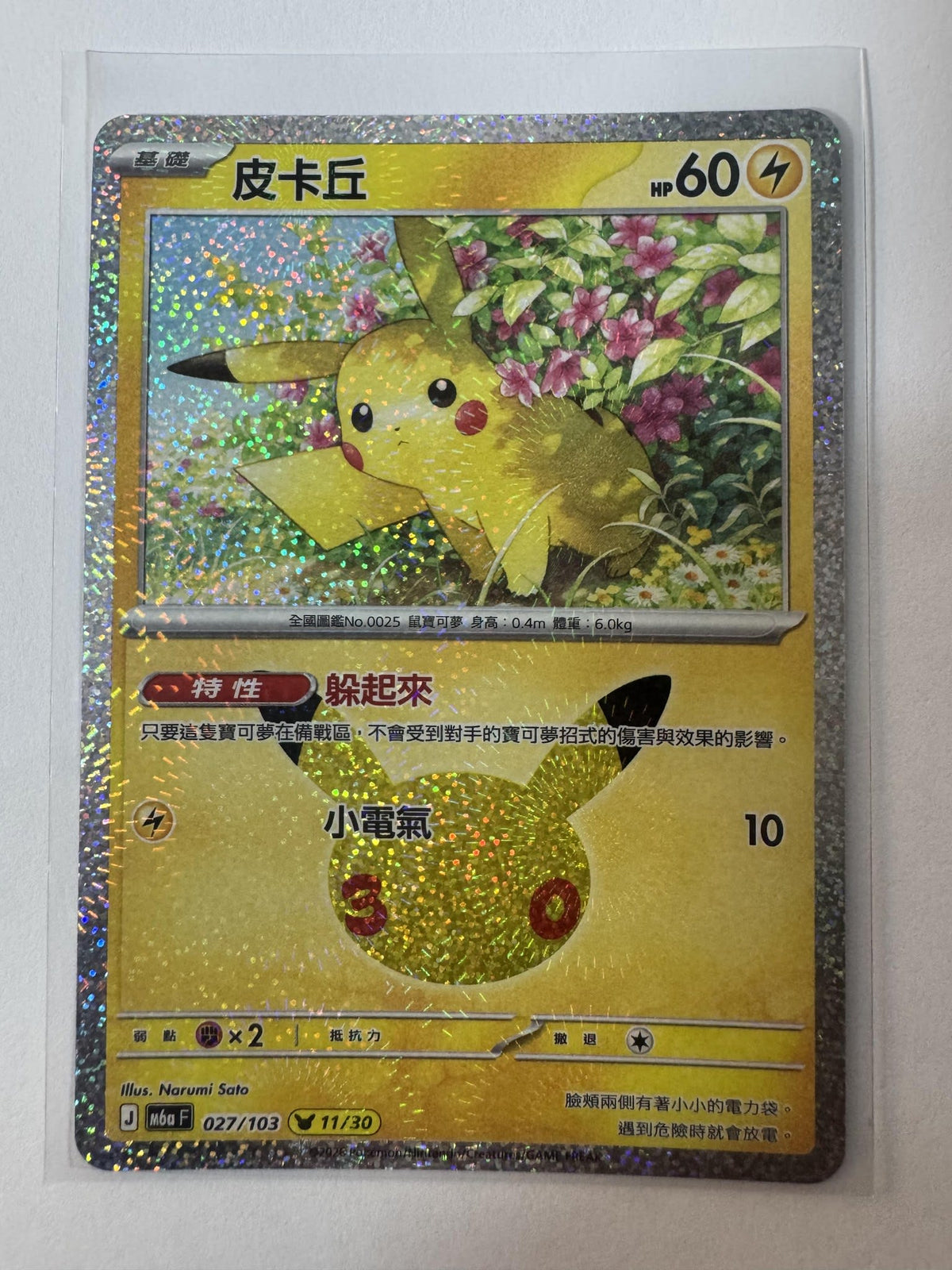 Pokemon Pikachu M6a #027/103 2025 (Chinese) 11/30