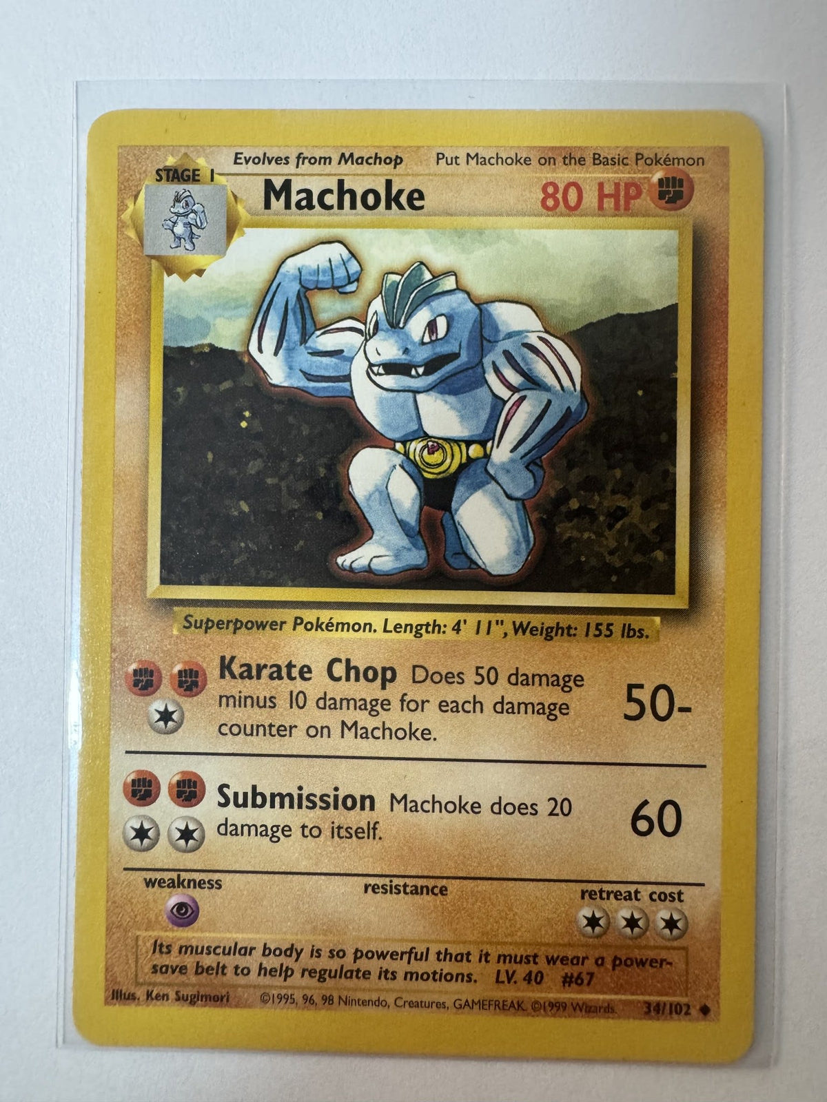 Pokemon Machoke Base Set #34/102 1999 (English)