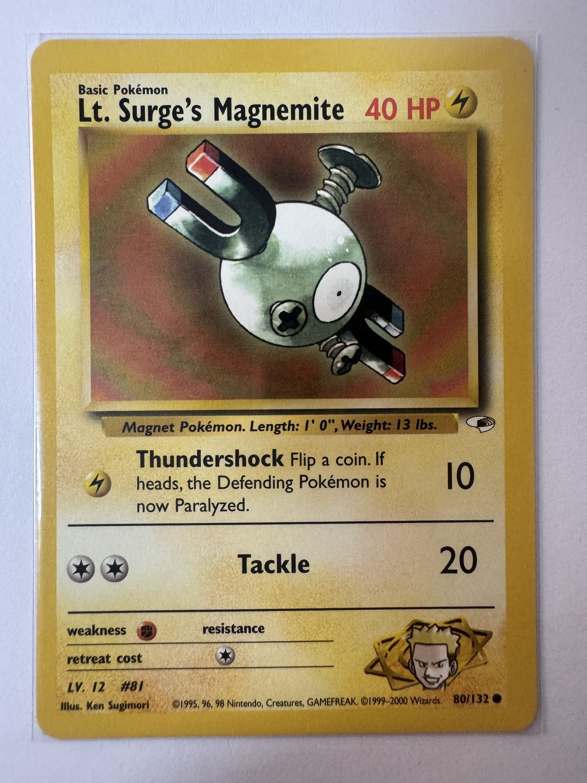 Pokemon Lt. Surge's Magnemite Gym Heroes #80/132 2000 (English)