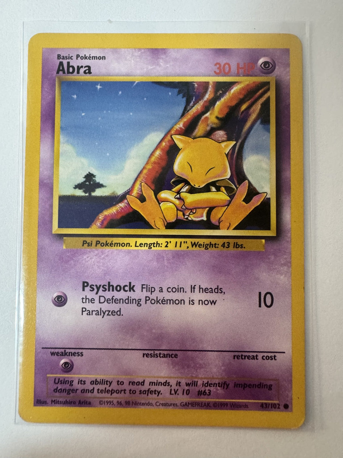 Pokemon Abra Base Set #43/102 1999 (English)