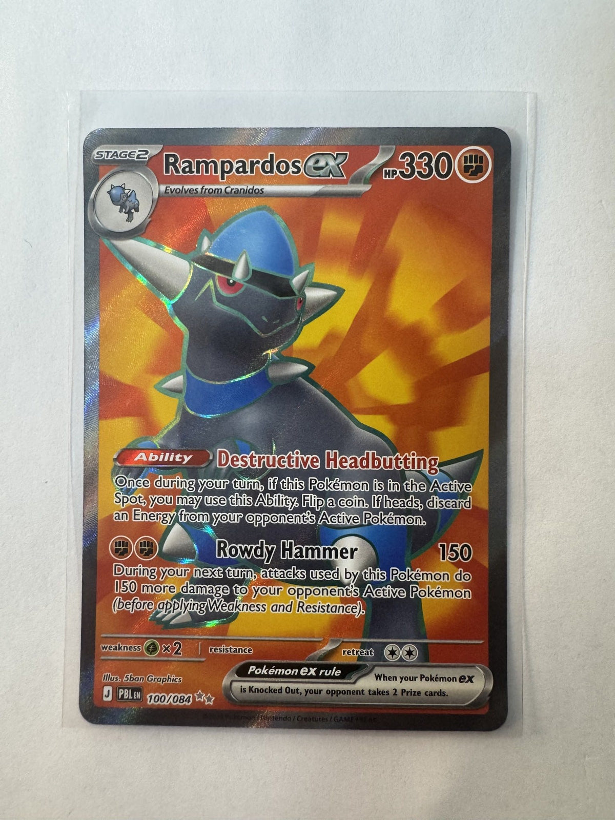 Pokemon Rampardos ex PBL (Paldean Fates / Pokémon Card 151 Promo Battle Ladder) #100/084 2