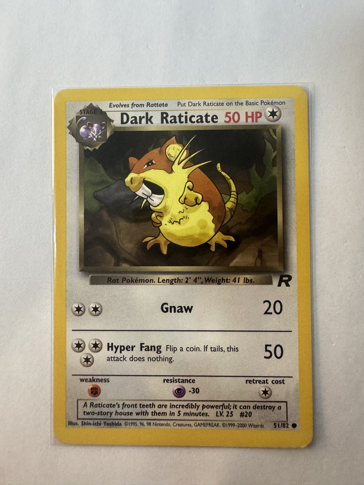 Pokemon Dark Raticate Team Rocket #51/82 2000 (English)