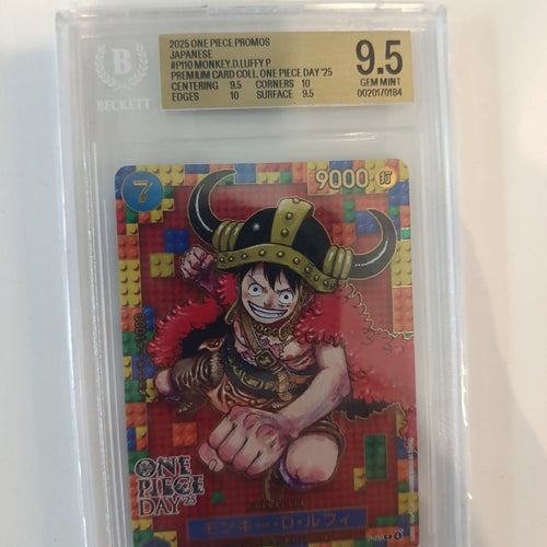 2025 Bandai 2025 ONE PIECE PROMOS Monkey D. Luffy #PR10 BGS 9.5