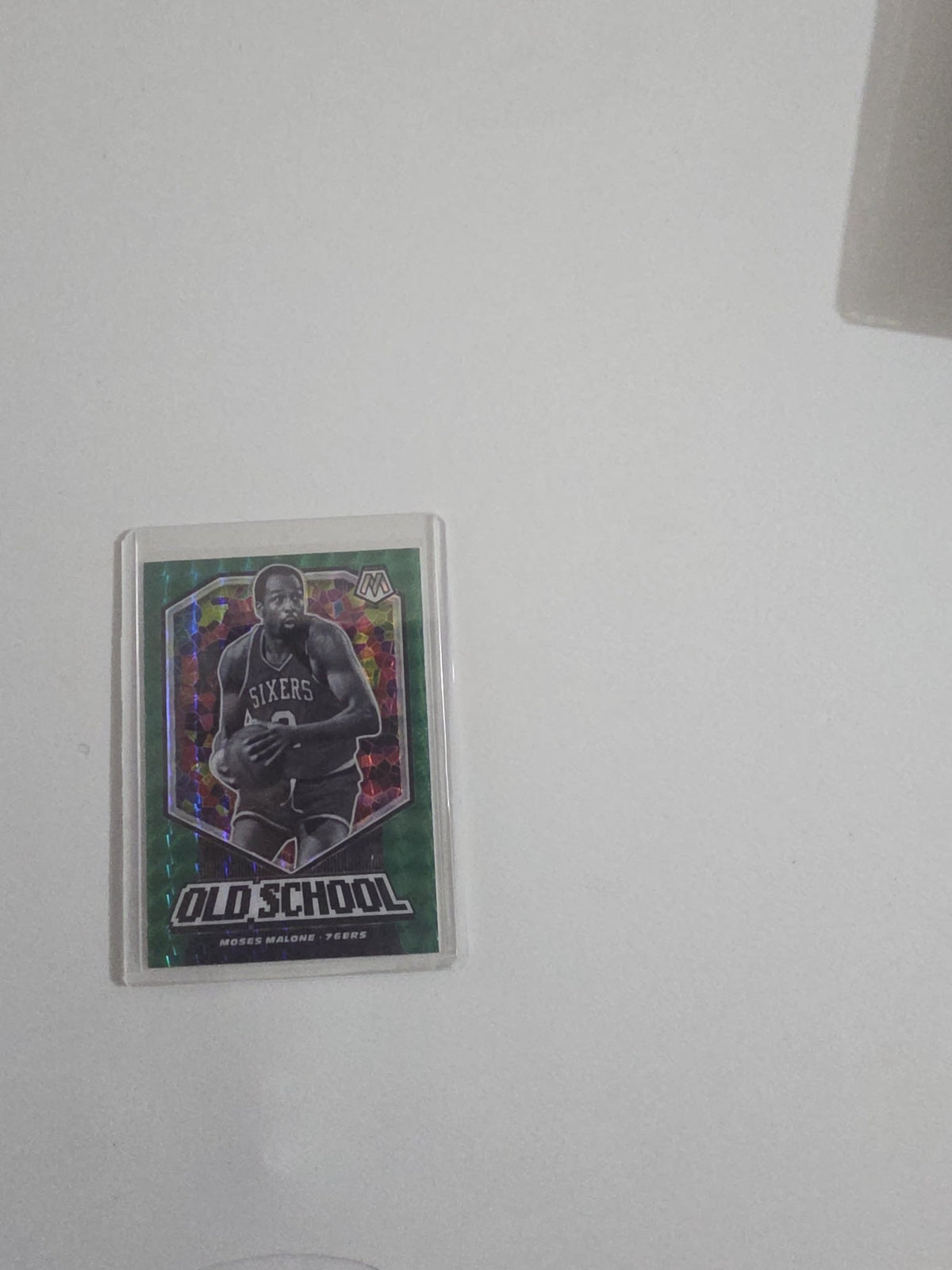 2019-20 Panini Mosaic Old School Moses Malone Green Mosaic Prizm #7