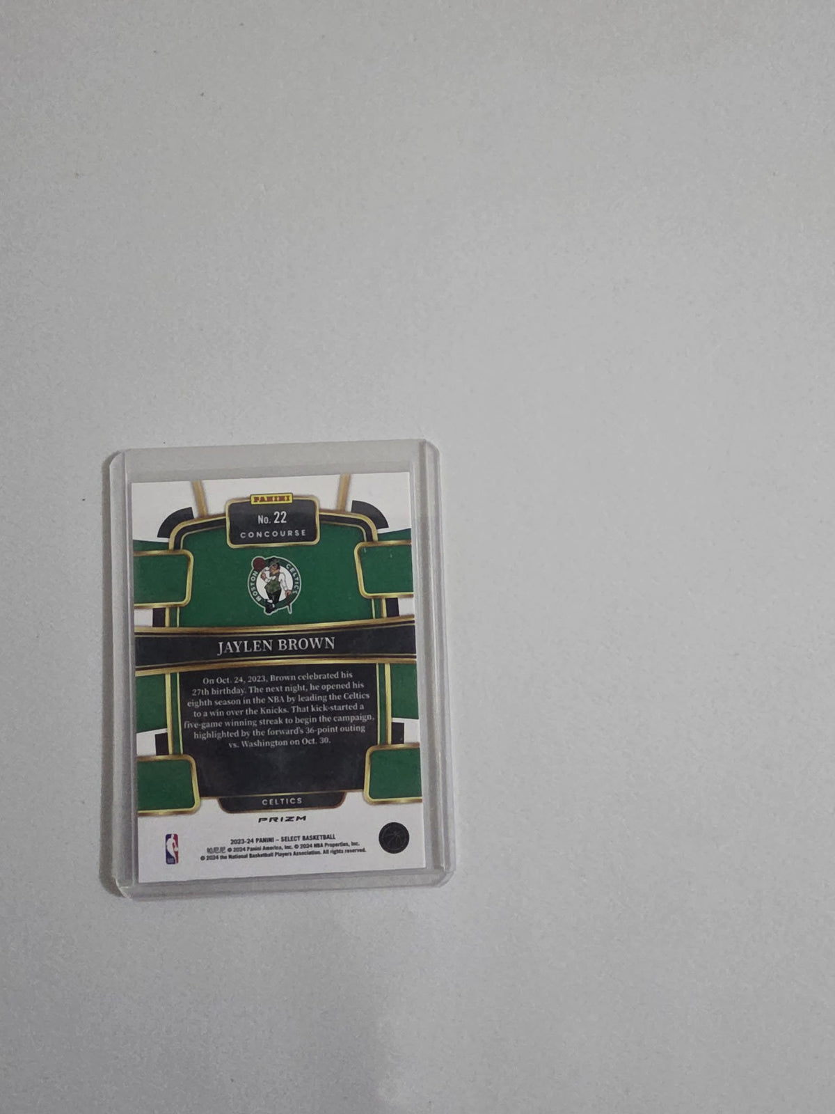 2023-24 Panini Select Basketball Concourse Jaylen Brown Prizm #22 - view 2