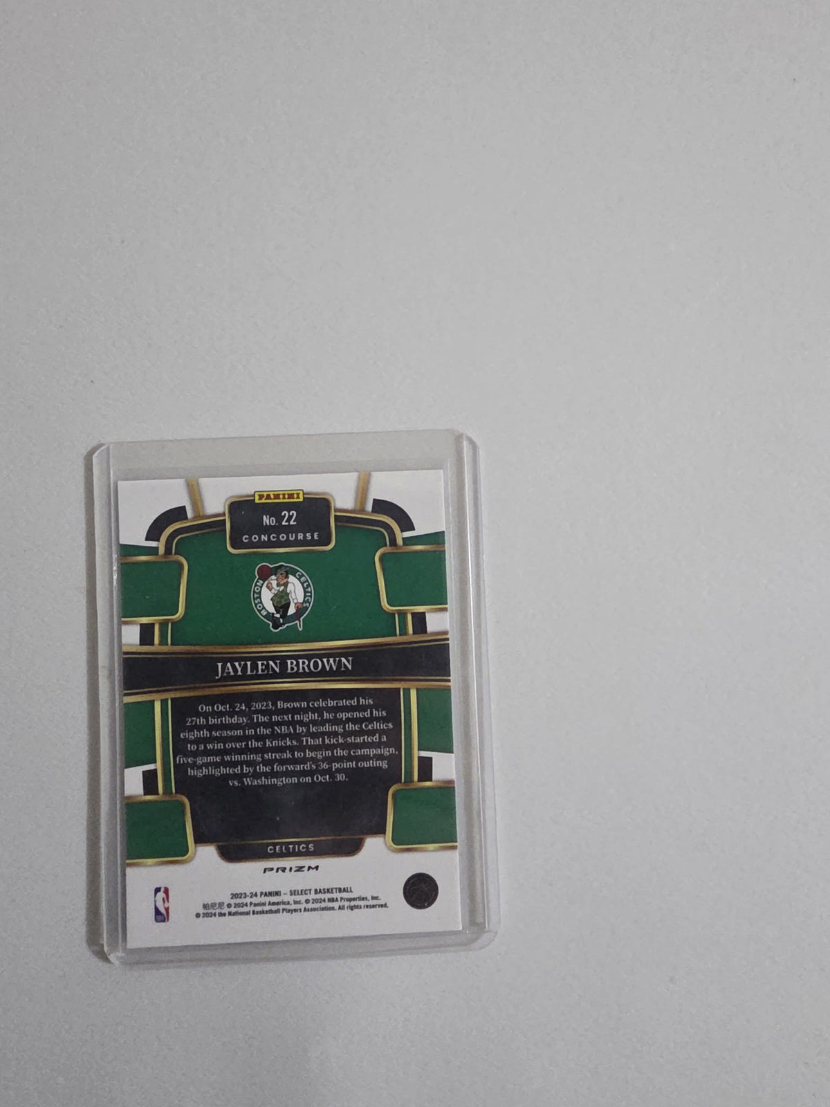 2023-24 Panini Select Basketball Concourse Jaylen Brown Blue Prizm #22 - view 2