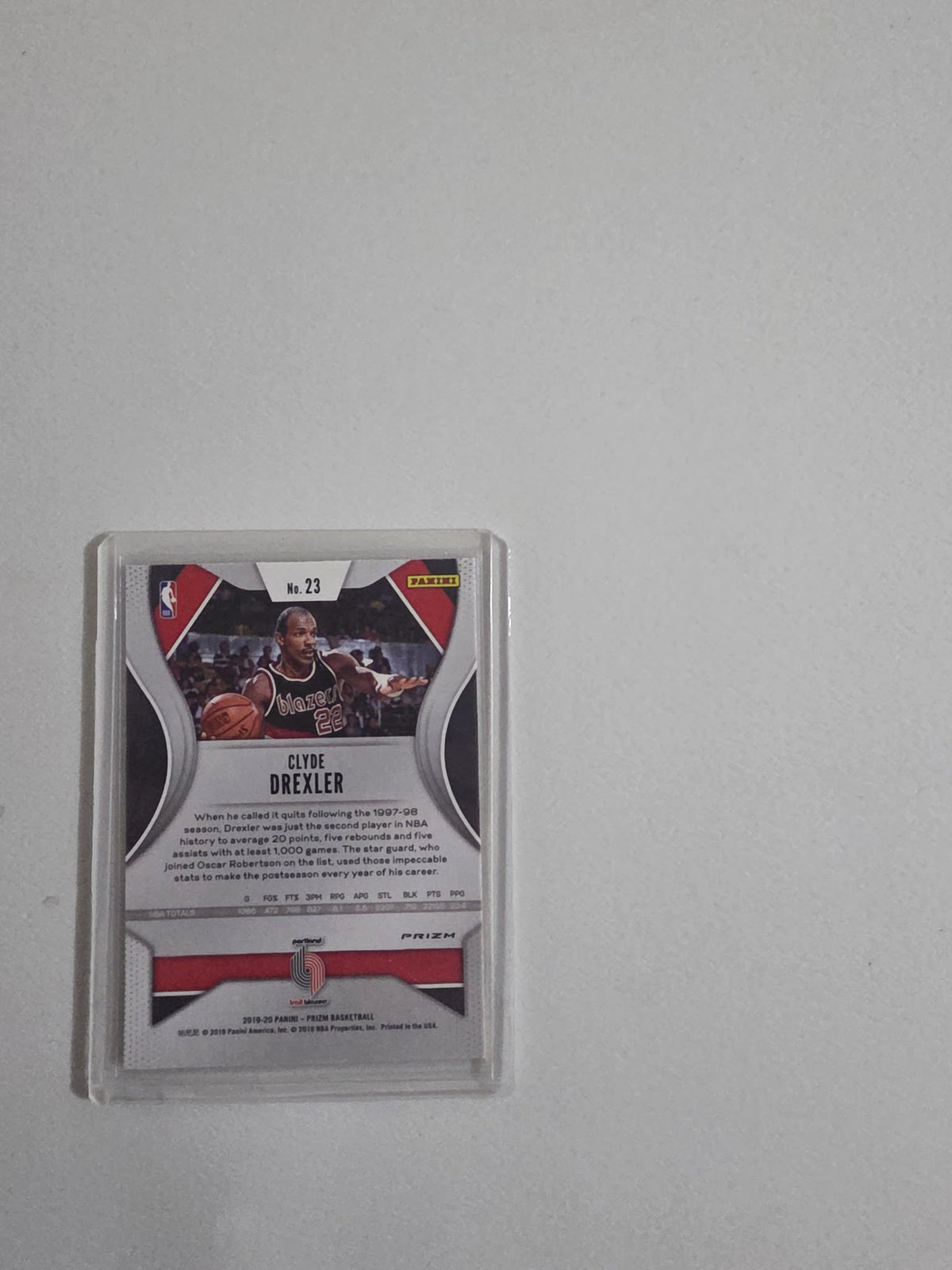 2019 Panini Prizm Clyde Drexler Orange Ice #23 - view 2