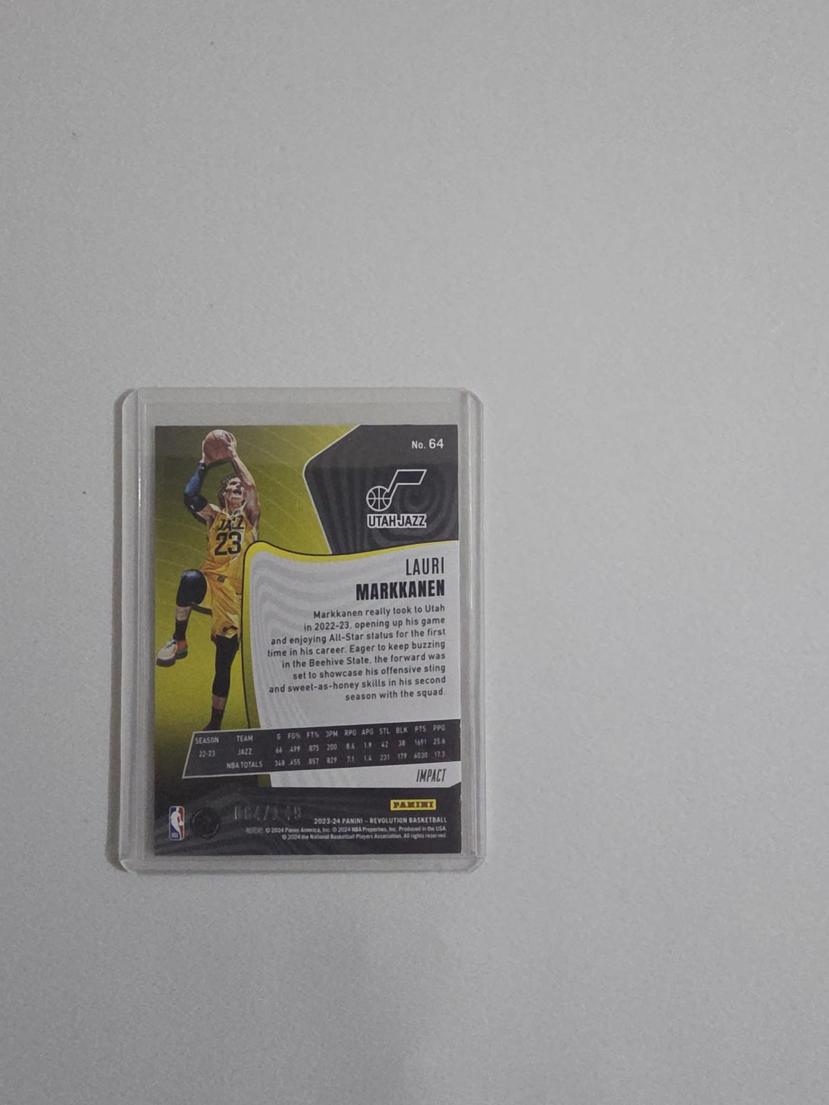 2023-24 Panini Revolution Impact Lauri Markkanen Cosmic #64 - view 2
