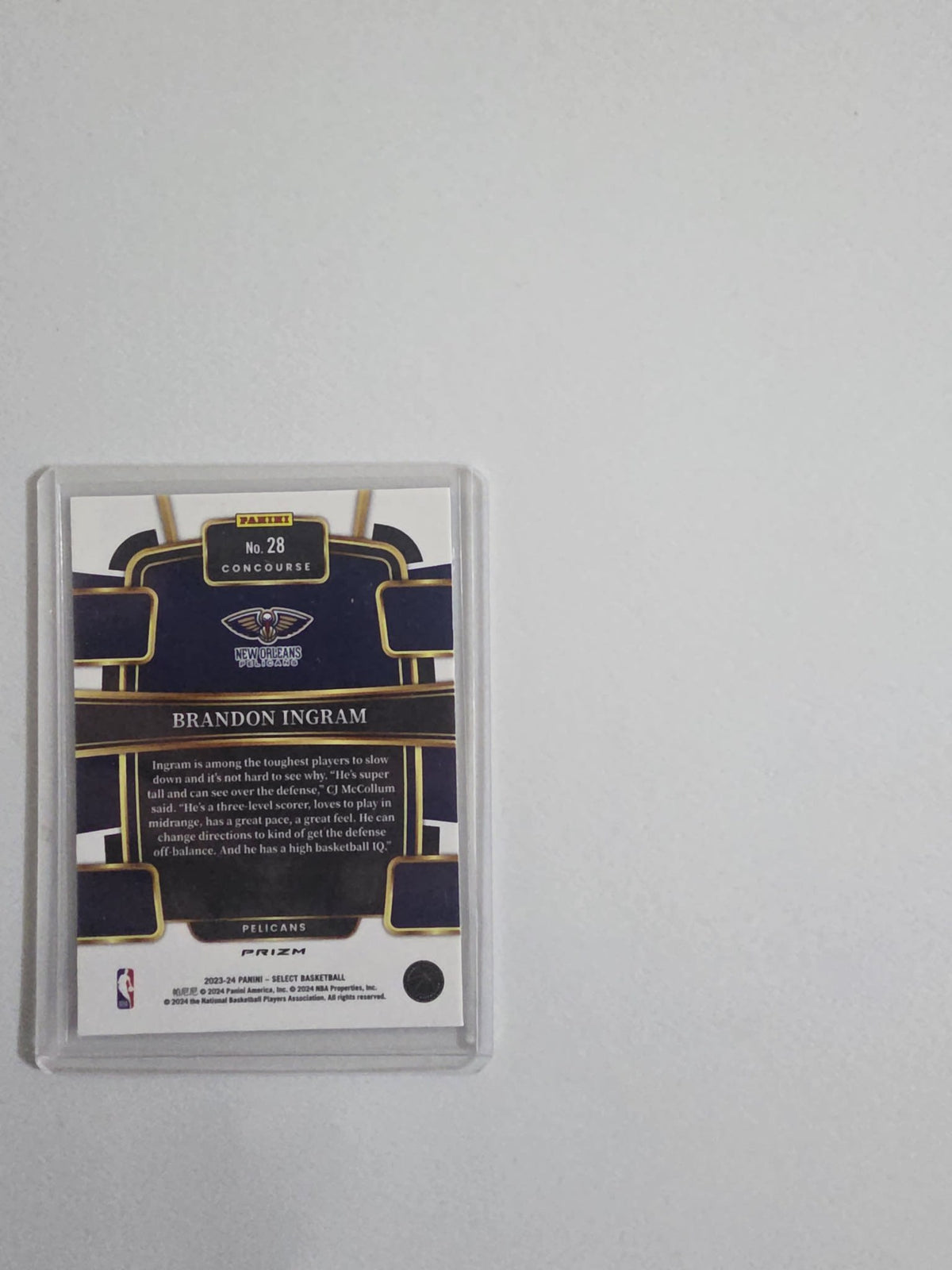 2023-24 Panini Select Basketball Concourse Brandon Ingram Prizm #28 - view 2