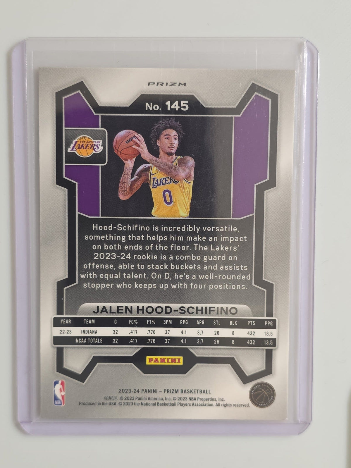 2023-24 Panini Prizm Jalen Hood-Schifino Orange Cracked Ice #145 - view 2