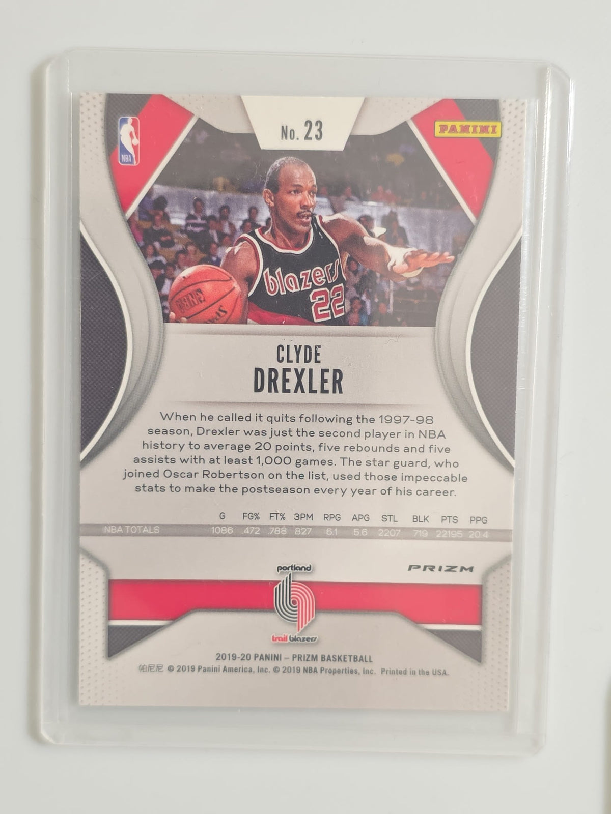 2019-20 Panini Prizm Clyde Drexler Silver #23 - view 2