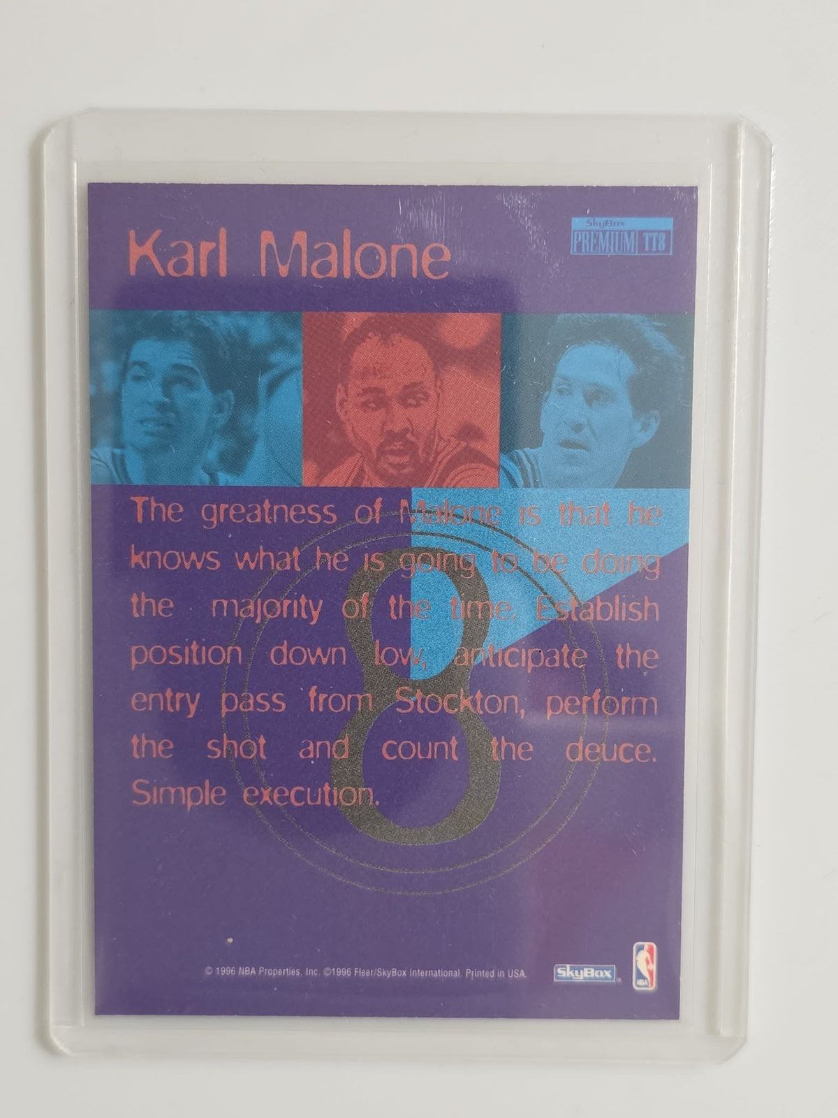 1996 SkyBox Triple Threats Karl Malone #TT3 - view 2