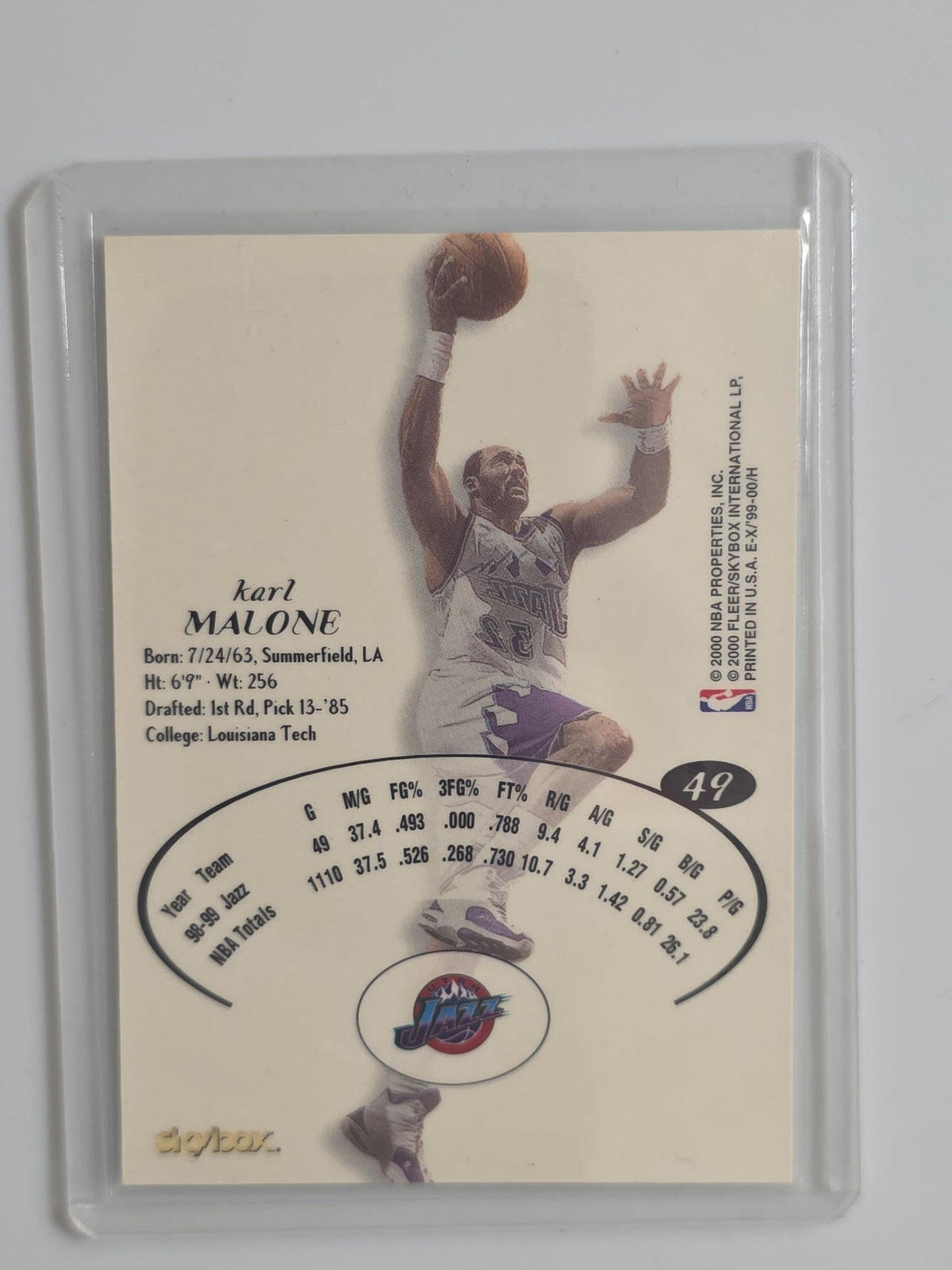 1999-00 Fleer/Skybox E-X Karl Malone #49 - view 2
