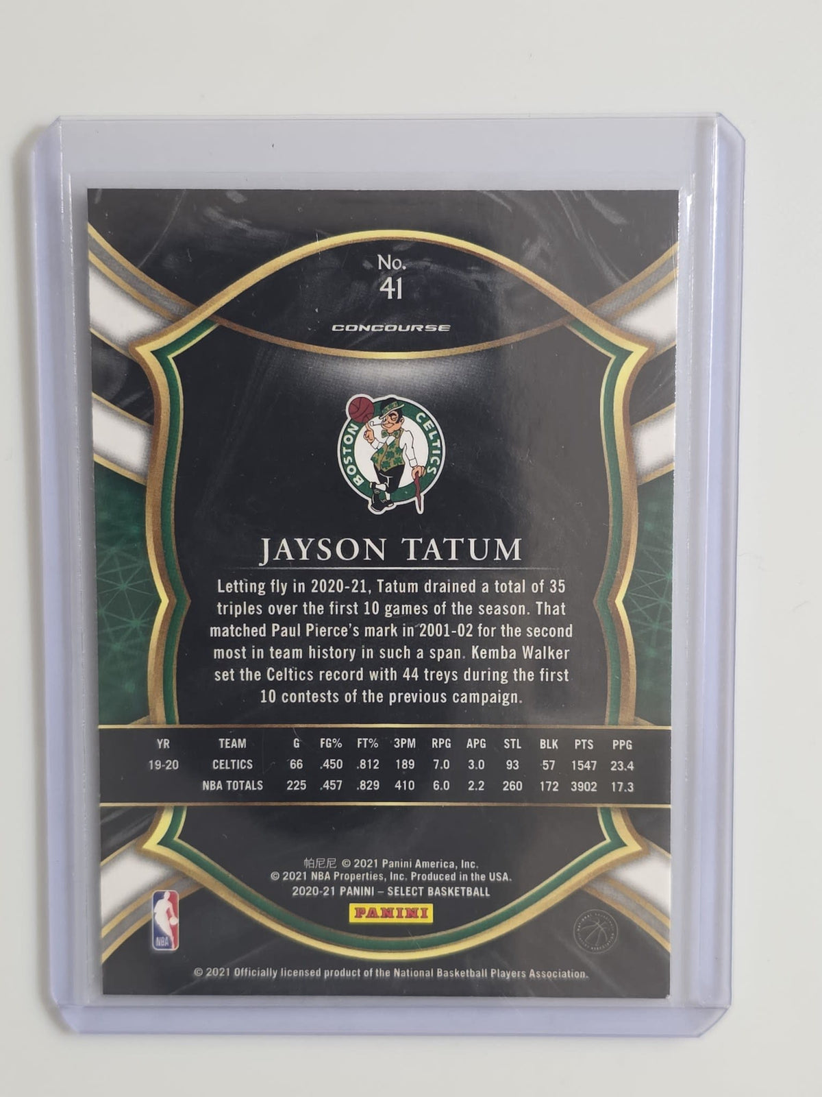 2020-21 Panini Select Concourse Jayson Tatum #41 - view 2