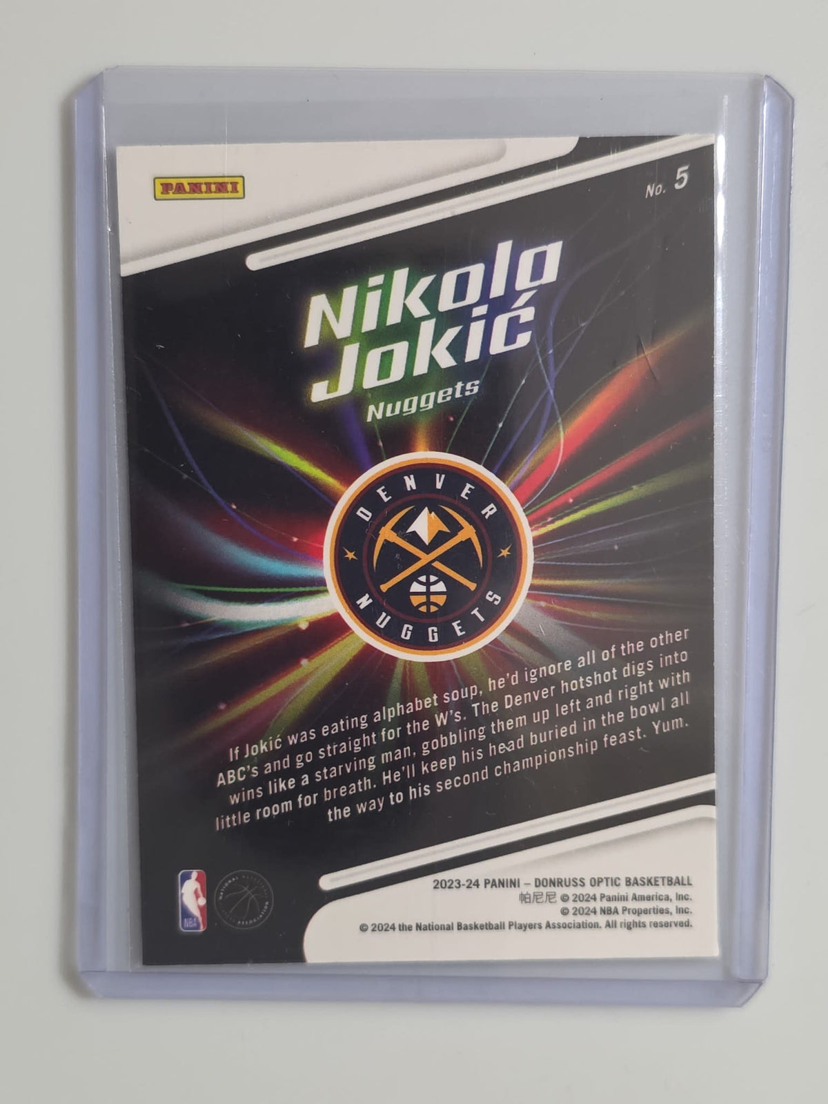 2023-24 Panini Donruss Optic Lights Out Nikola Jokić #5 - view 2