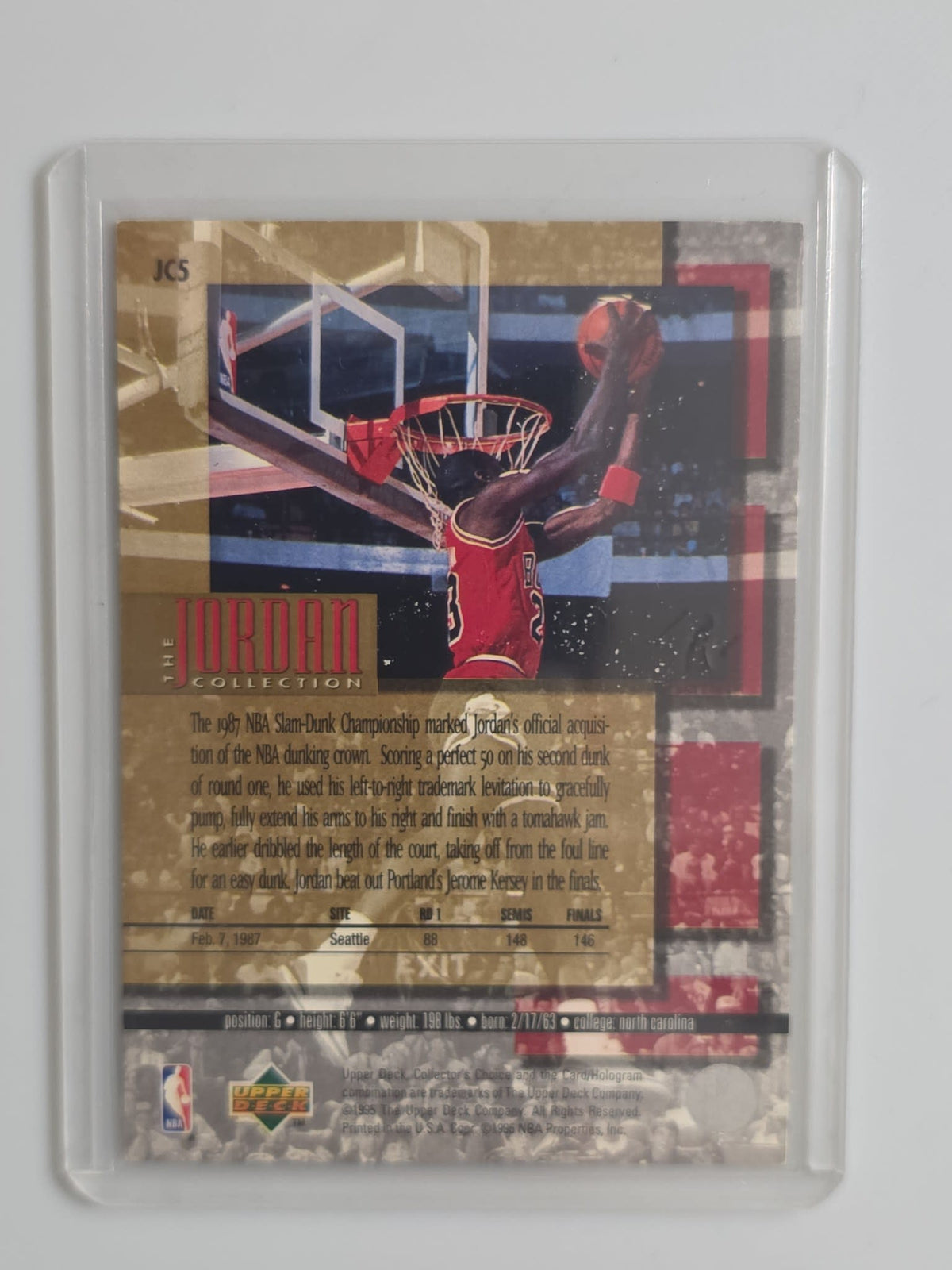 1995 Upper Deck The Jordan Collection Michael Jordan #JC5 - view 2