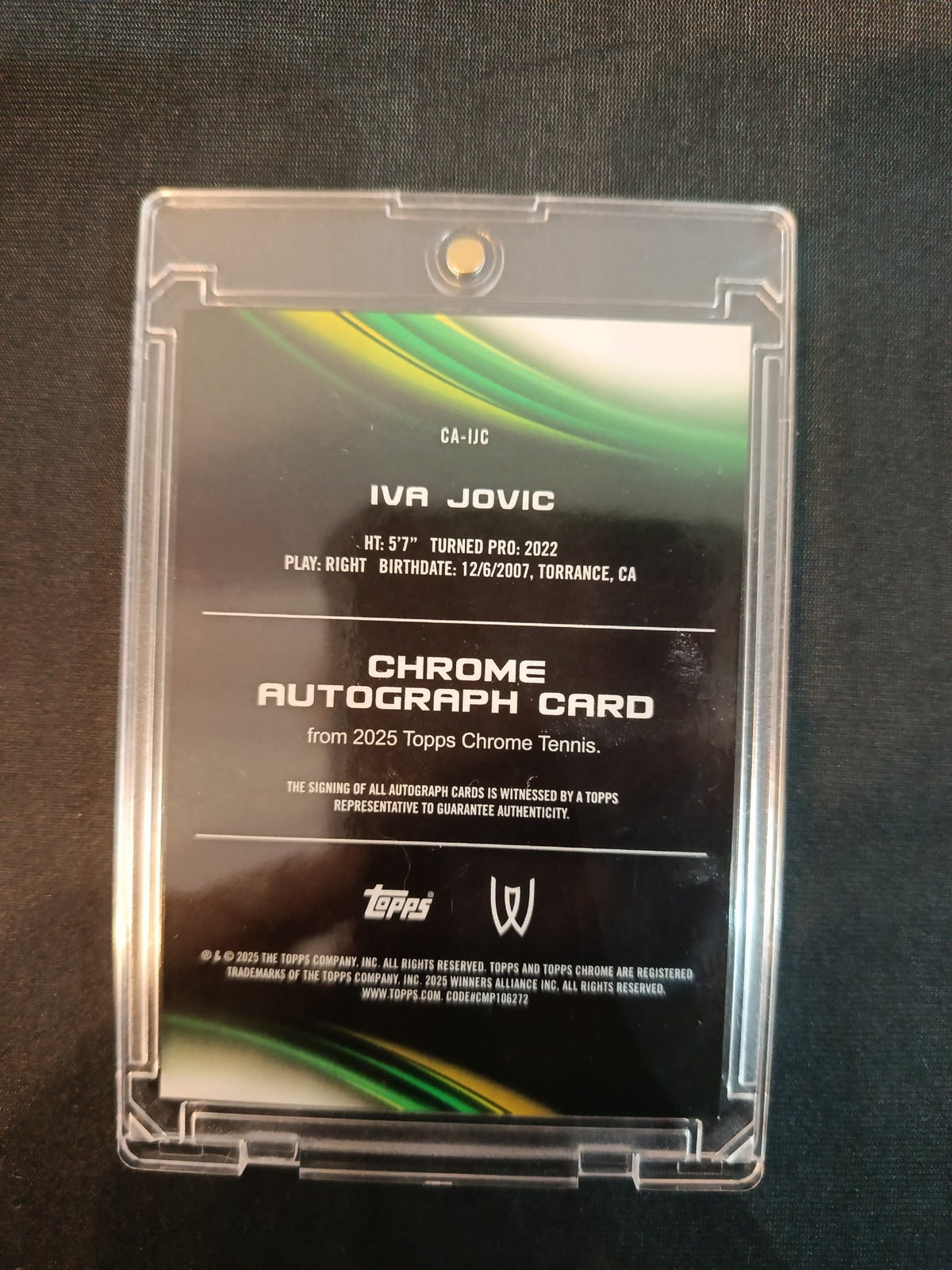 2025 Topps Chrome Autograph Card Iva Jovic #CA-IJC - view 2