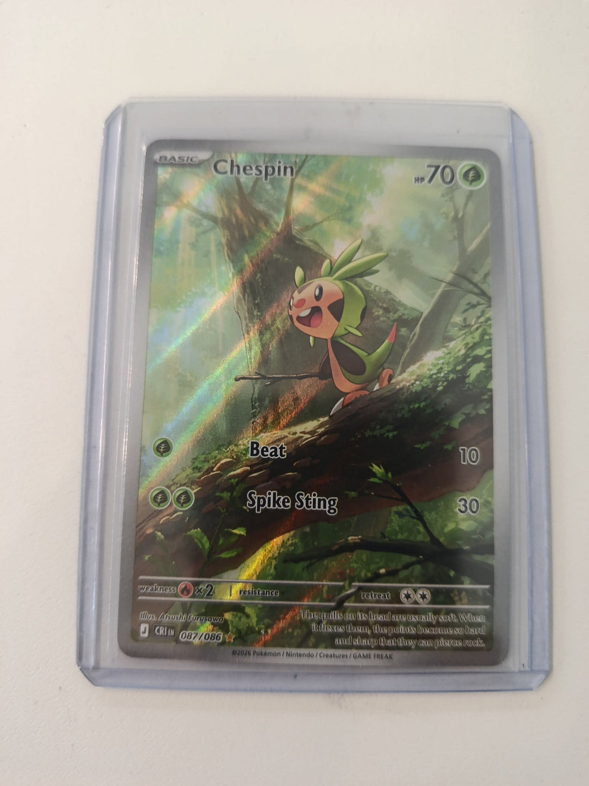 Pokemon Chespin CRI (Crimson Haze / Crown Zenith Illustration Rare) #087/086 2026 (English