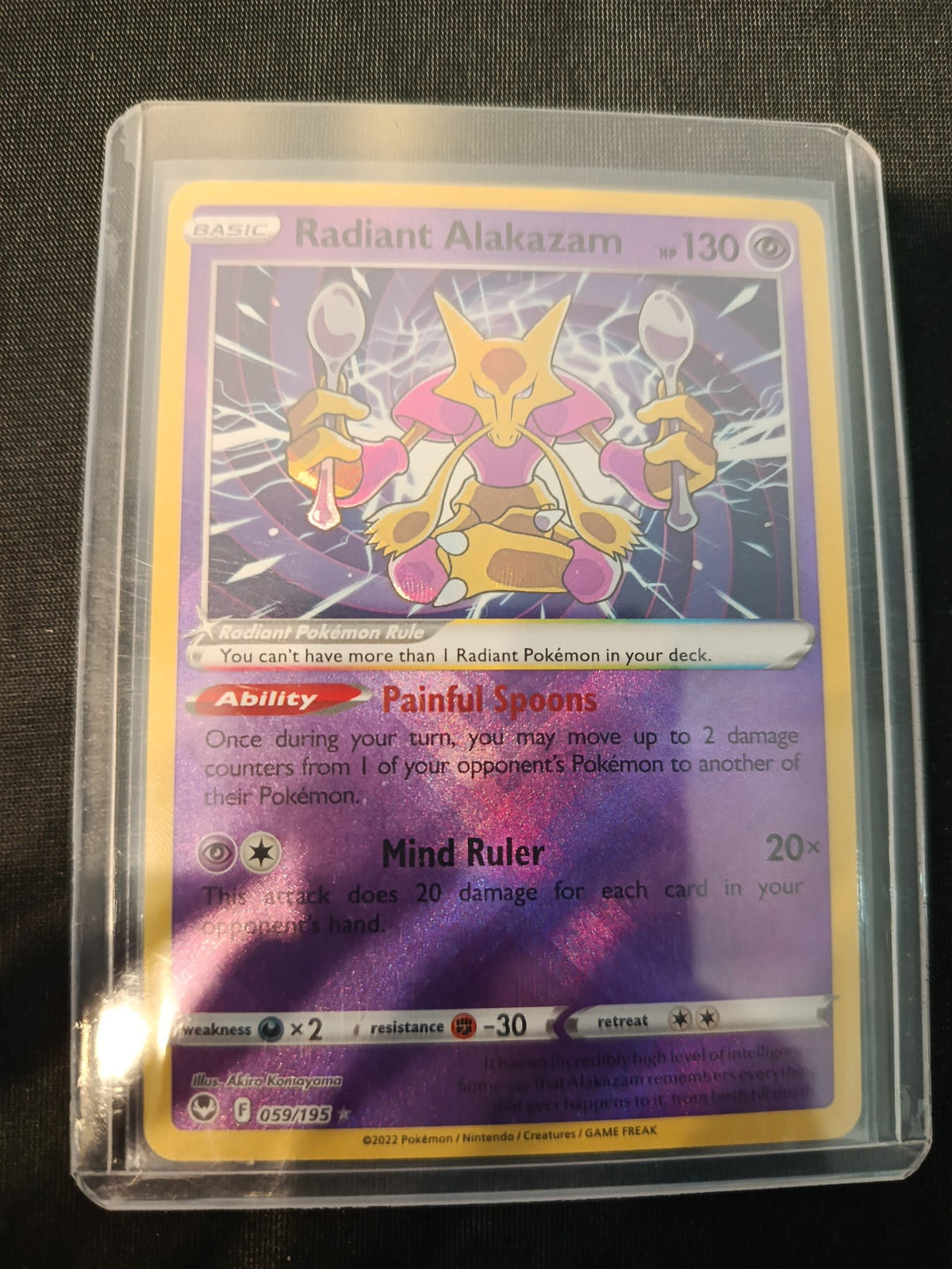 Pokemon Radiant Alakazam Silver Tempest (F) #059/195 2022 (English)