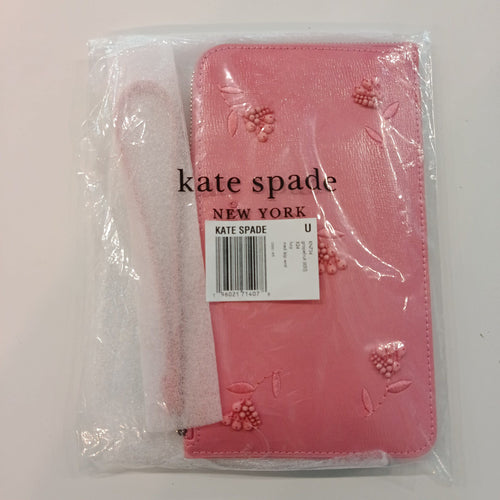 Kate Spade New York Zip-Around Wallet (Floral Embossed, Pink)