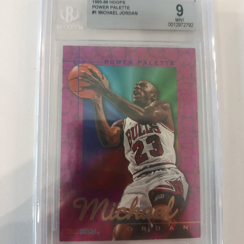 1995-96 Hoops Power Palette Michael Jordan #1 Beckett 9