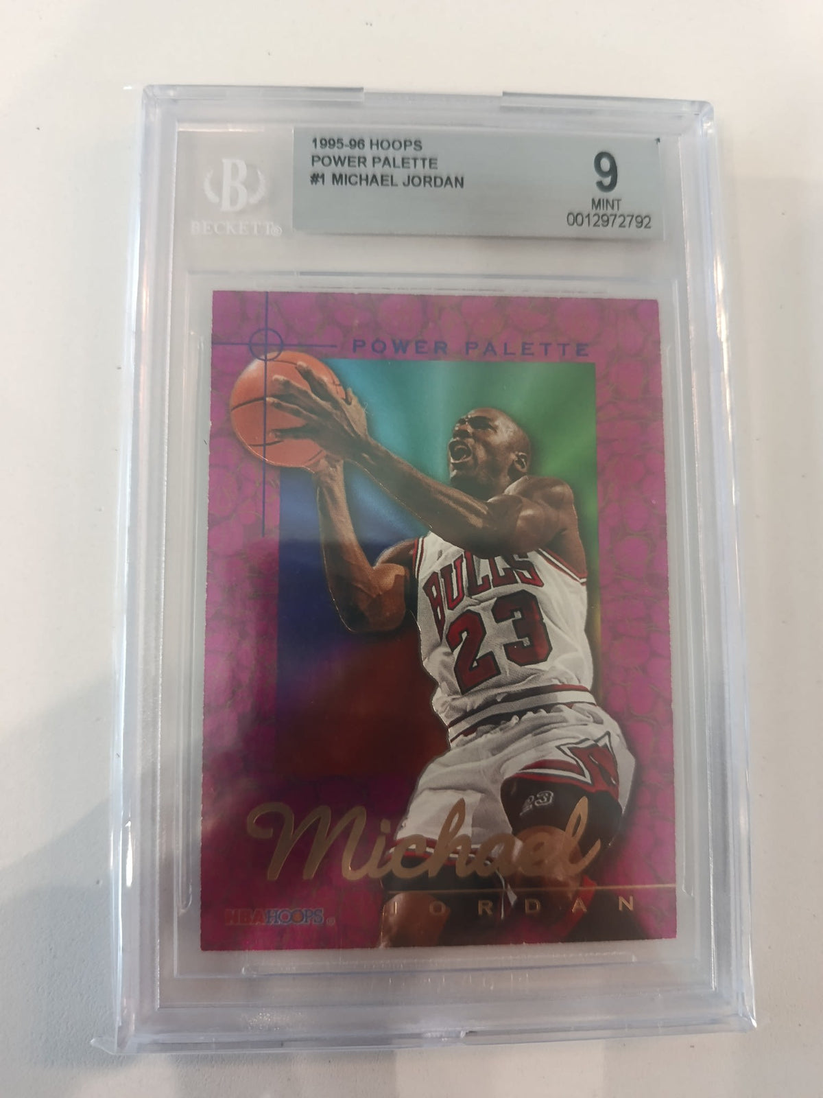 1995-96 Hoops Power Palette Michael Jordan #1 Beckett 9