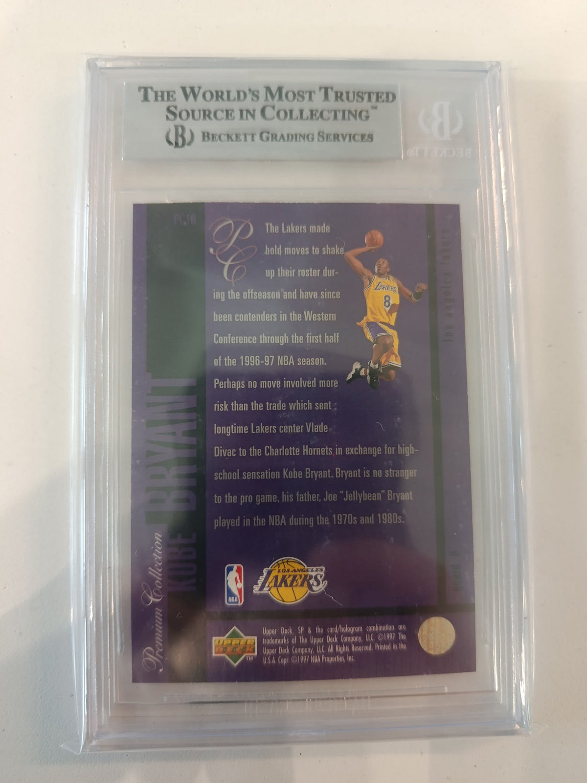 1996-97 Upper Deck SP Kobe Bryant #18 Beckett 8.5 - view 2