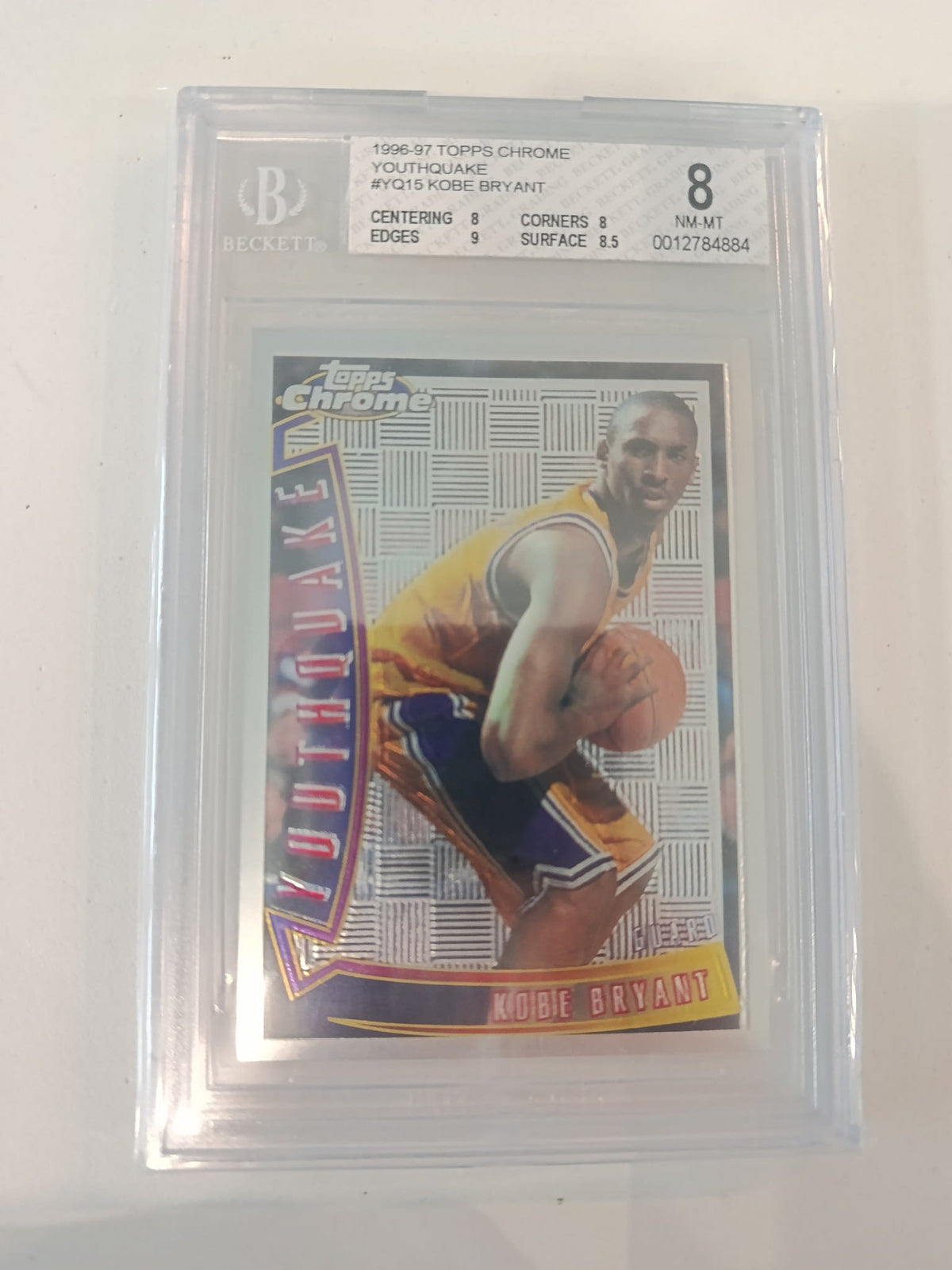 1996-97 Topps Chrome Youthquake Kobe Bryant #YQ15 Beckett 8