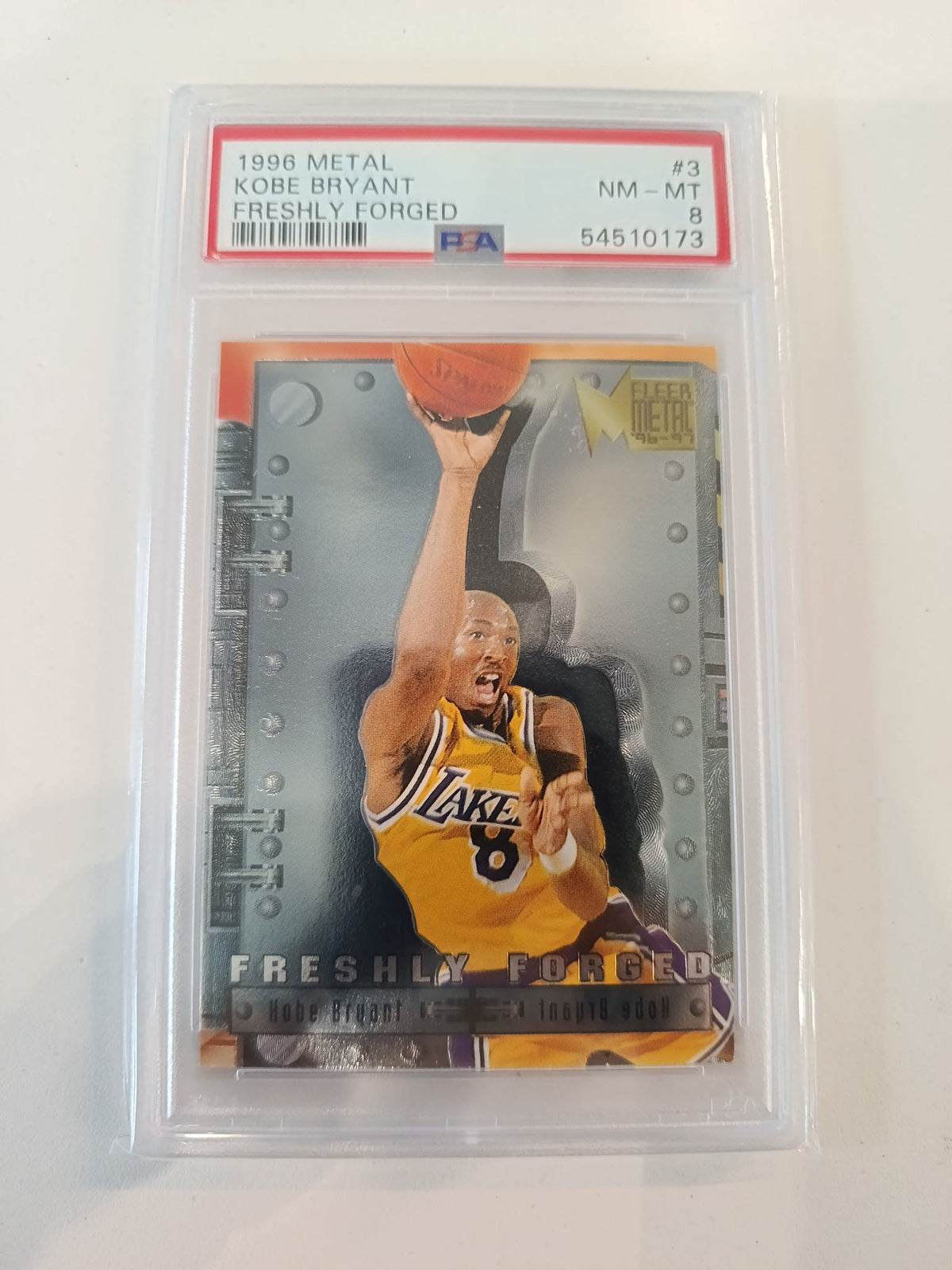 1996 Fleer Metal Freshly Forged Kobe Bryant #3 PSA 8