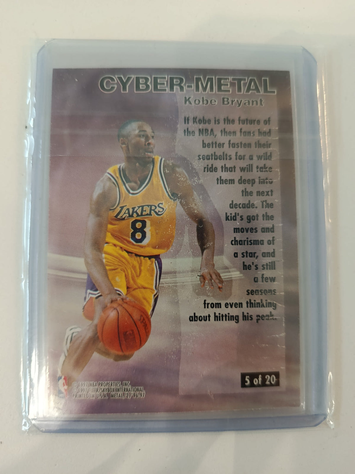 1996-97 Fleer Metal Cyber-Metal Kobe Bryant #5 - view 2