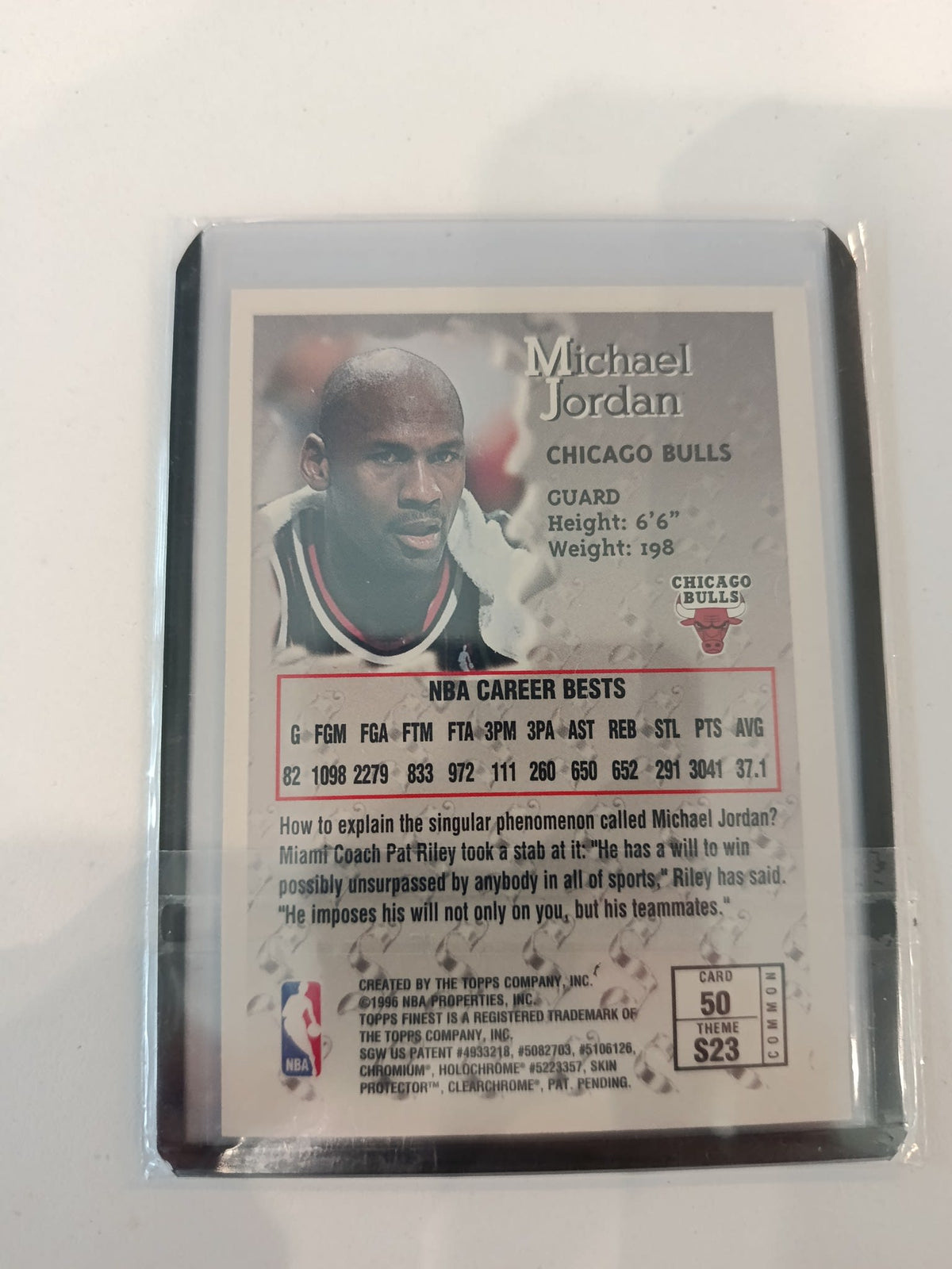 1995-96 Topps Finest Sterling Michael Jordan #50 - view 2