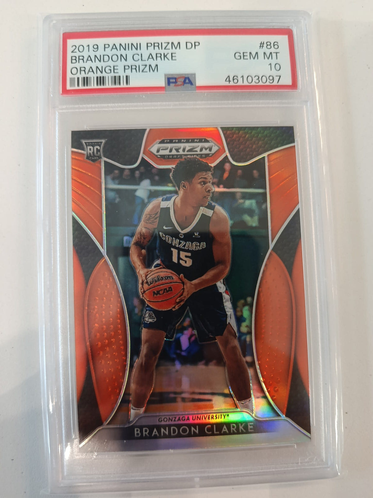 2019 Panini Prizm Draft Picks Brandon Clarke Orange Prizm #86 PSA 10