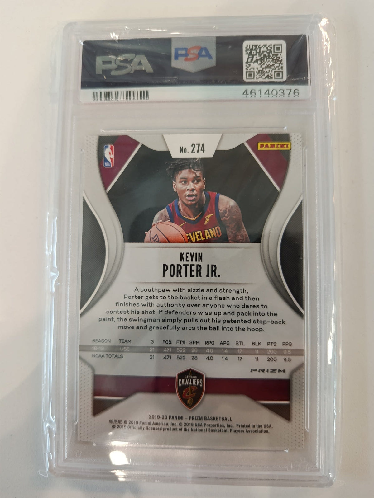 2019 Panini Prizm Kevin Porter Jr. Silver #274 PSA 9 - view 2
