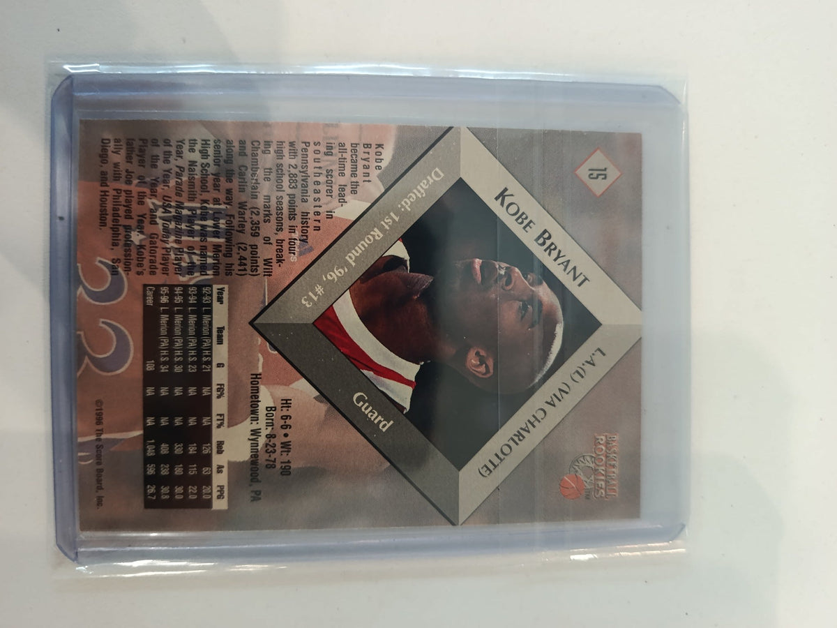 1996 Score Board Basketball Rookies Future Kobe Bryant #15 - view 2